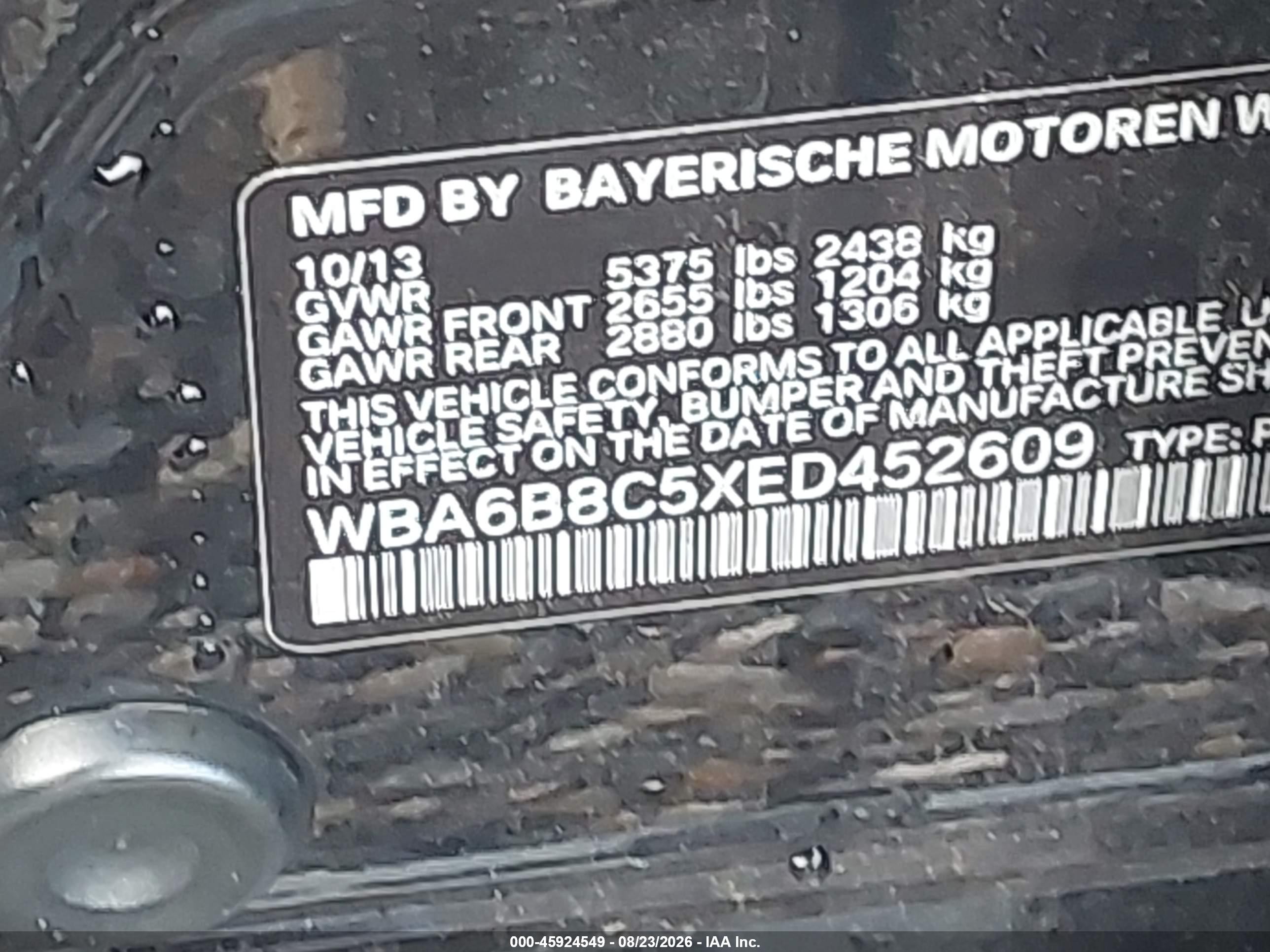 2014 Bmw 640i Gran Coupe Xdrive Black vin: WBA6B8C5XED452609