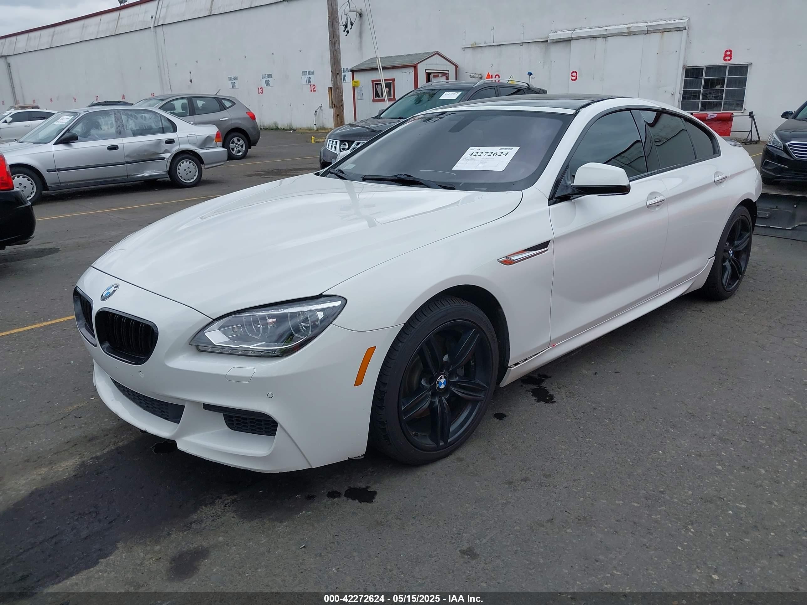 2014 Bmw 640i Gran Coupe Xdrive White vin: WBA6B8C5XED452755