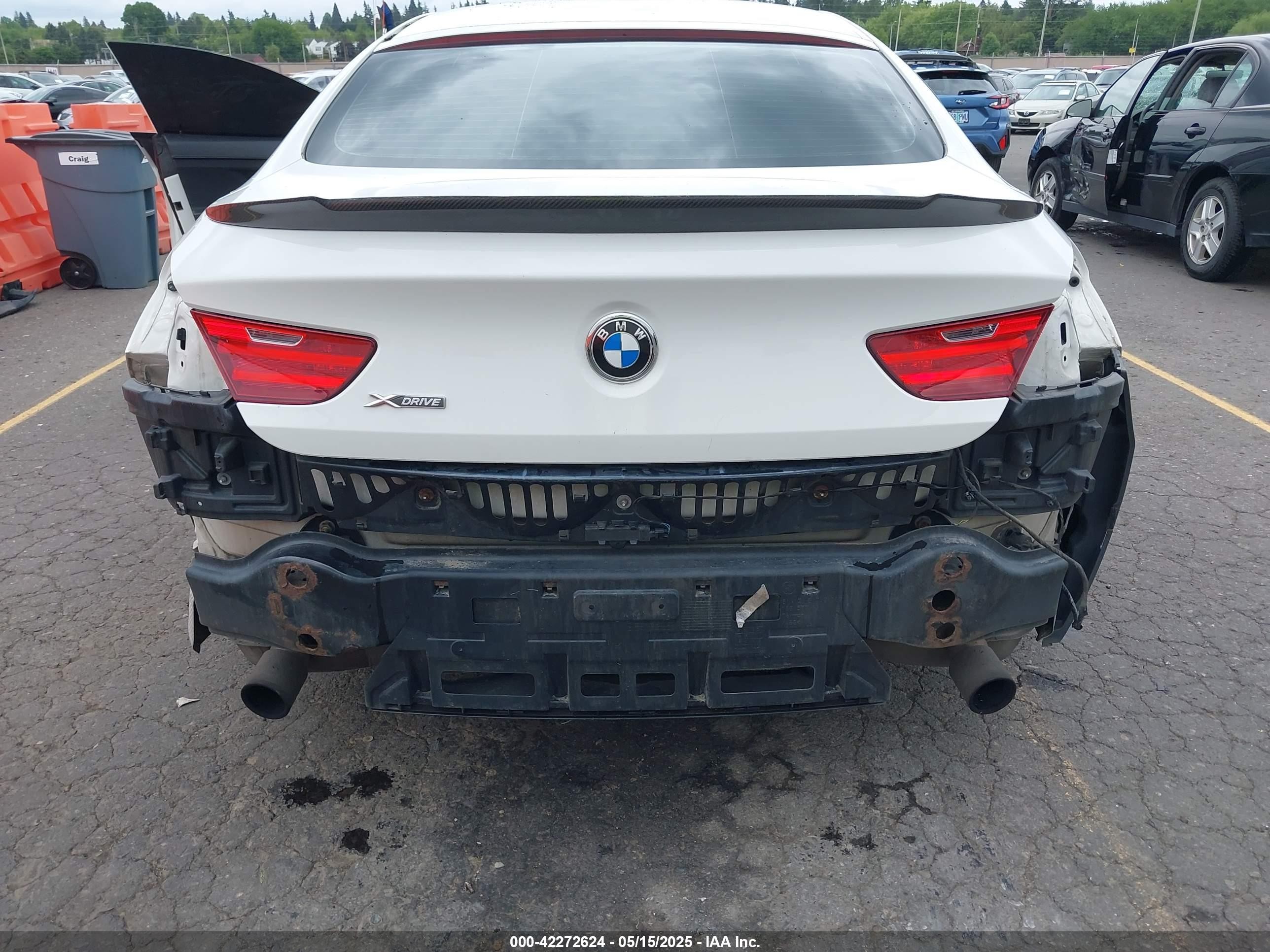 2014 Bmw 640i Gran Coupe Xdrive White vin: WBA6B8C5XED452755