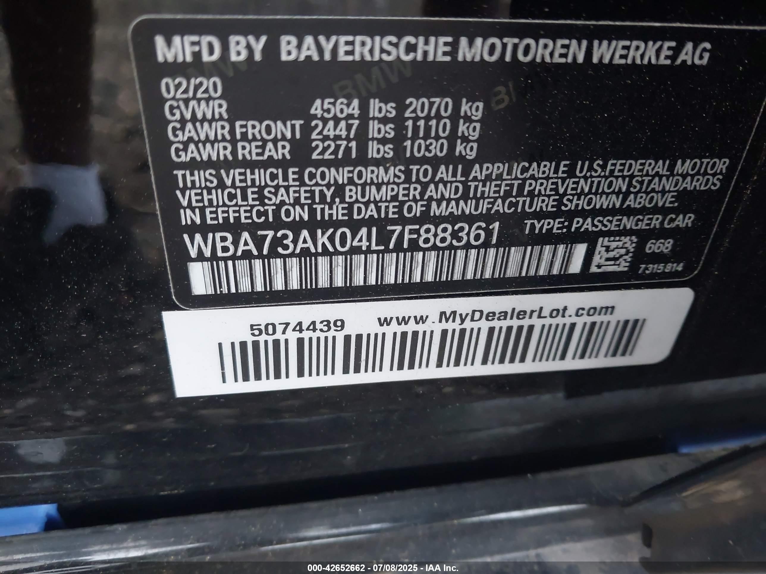 2020 Bmw 228i Gran Coupe Xdrive Черный vin: WBA73AK04L7F88361
