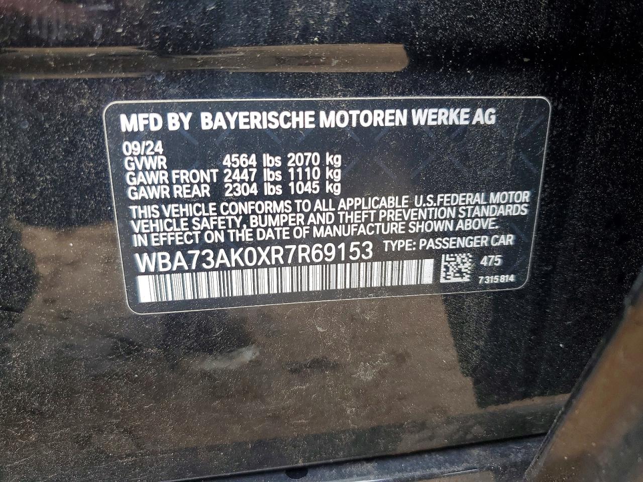 2024 Bmw 228xi Black vin: WBA73AK0XR7R69153