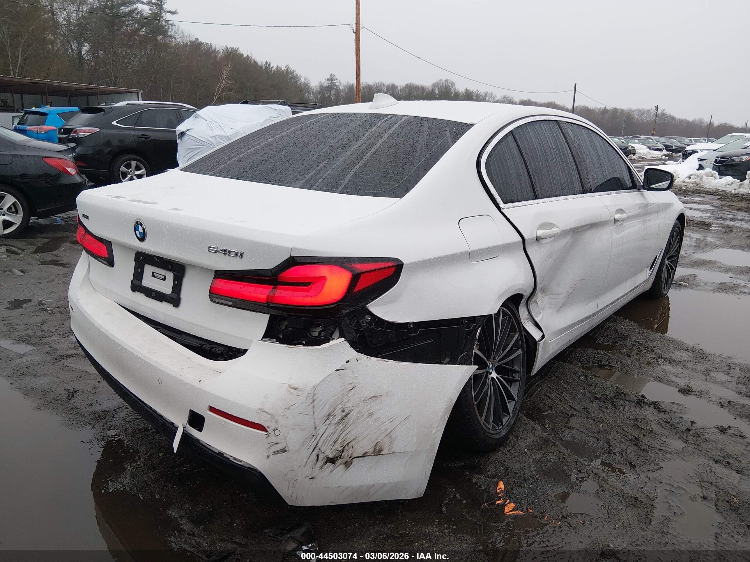 2022 Bmw 540 I Xdrive White vin: WBA73BJ01NWX58026