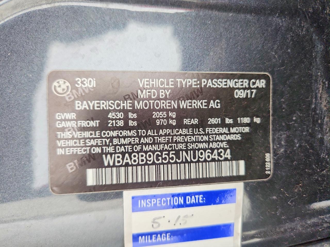 2018 Bmw 330 I Gray vin: WBA8B9G55JNU96434