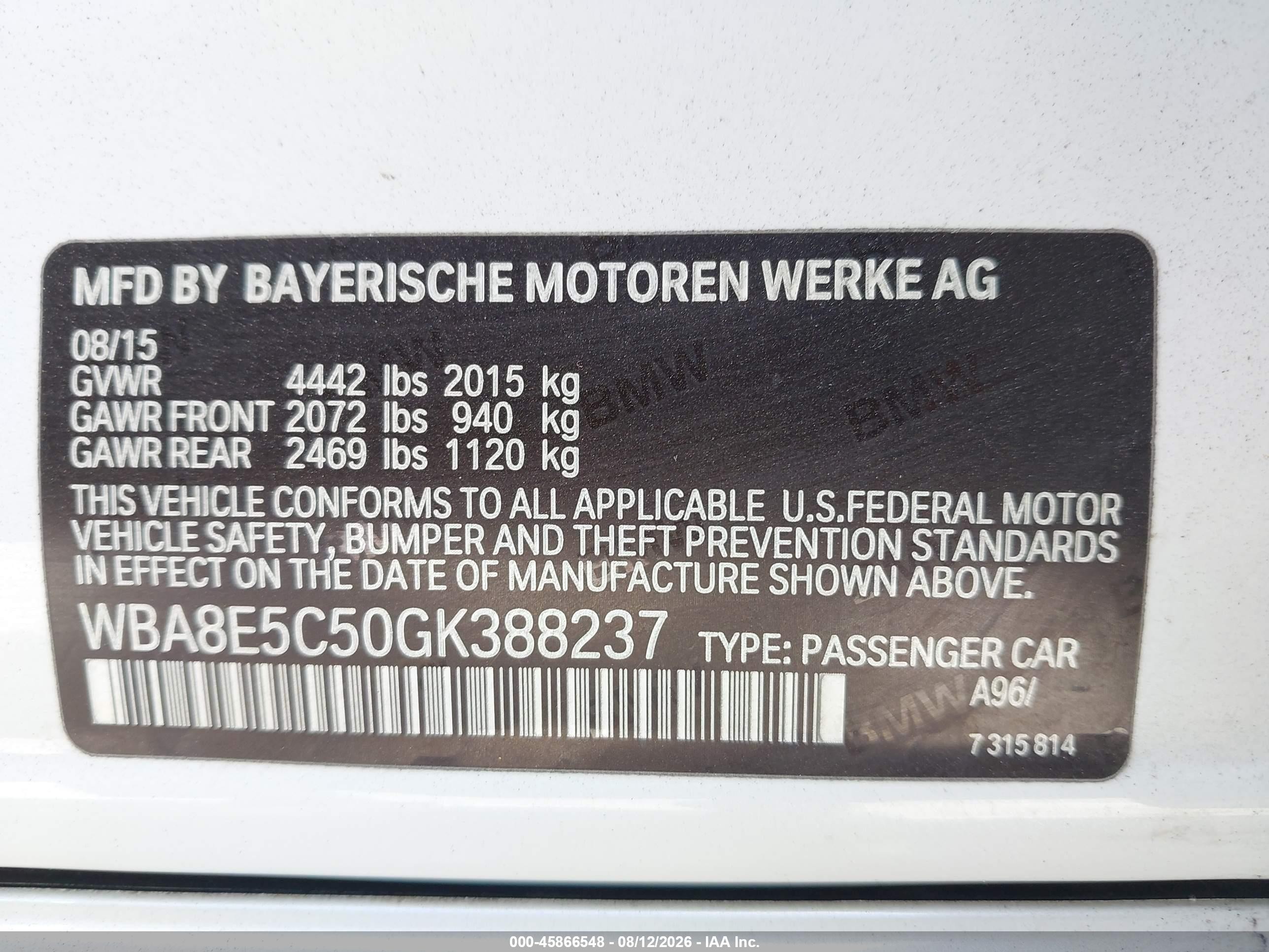 2016 Bmw 328d   White vin: WBA8E5C50GK388237