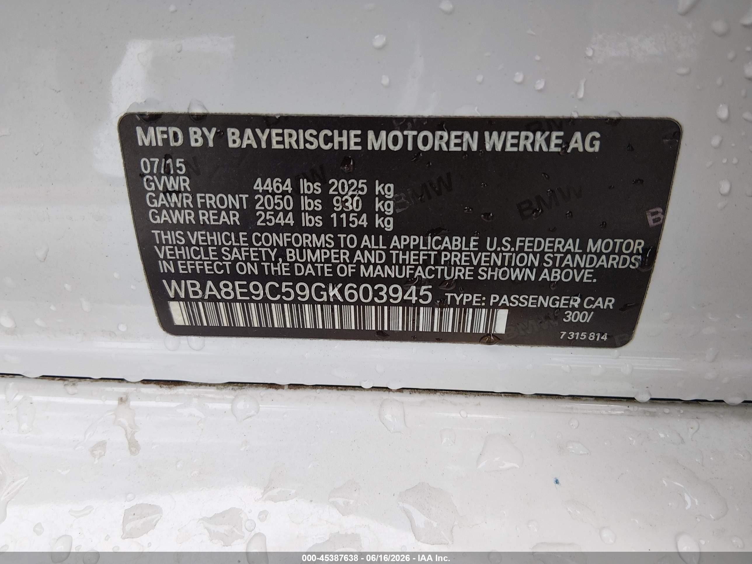 2016 Bmw 3 Series 328i Белый vin: WBA8E9C59GK603945