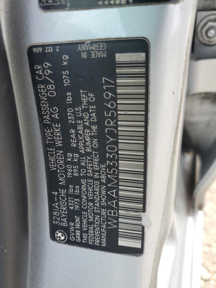 2000 Bmw 328 I Silver vin: WBAAM5330YJR56917