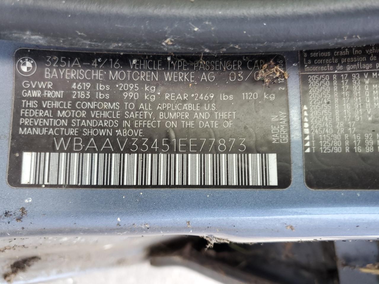 2001 Bmw Motorrad 325 Blue vin: WBAAV33451EE77873