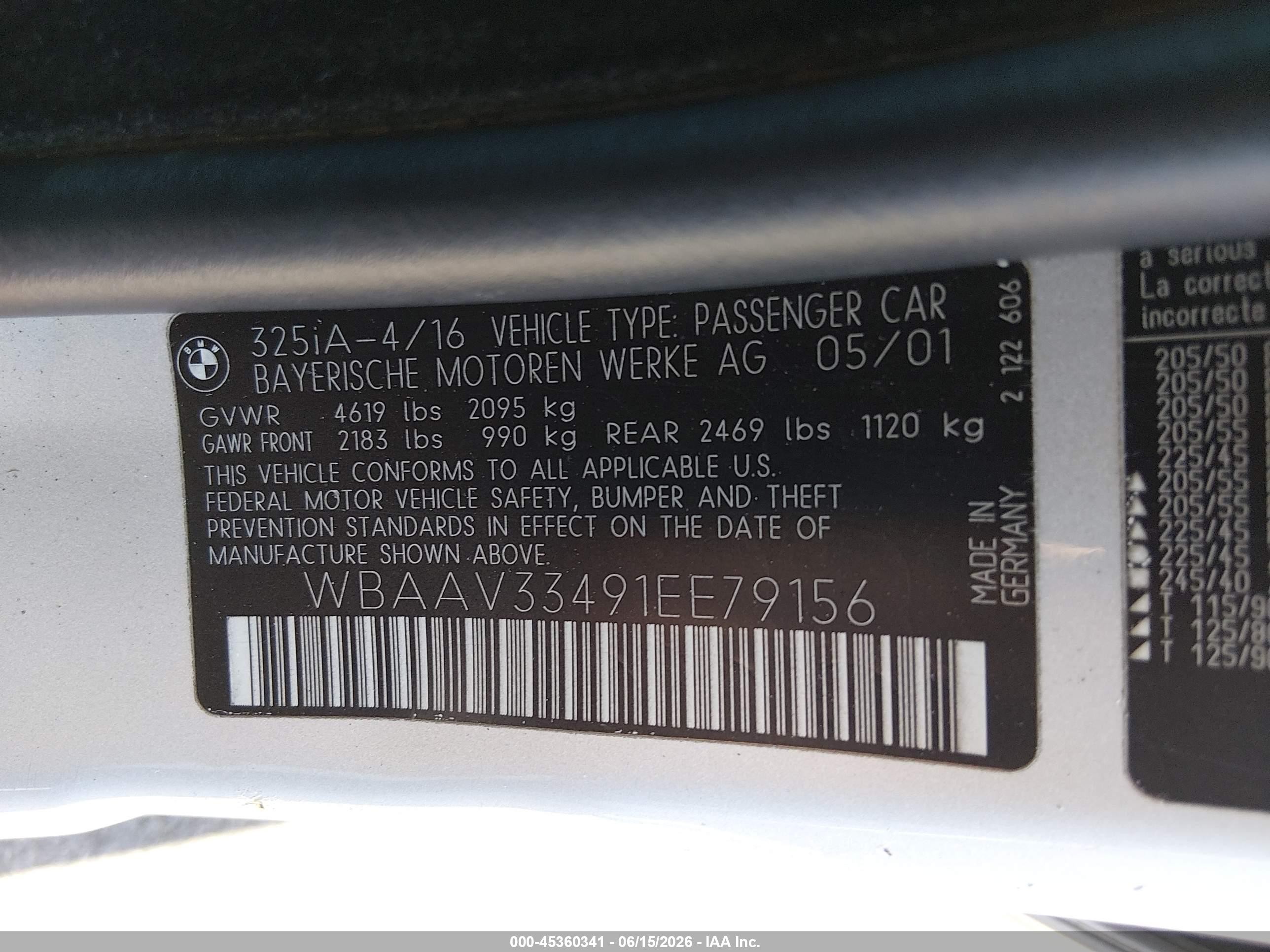 2001 Bmw 325i   Серебряный vin: WBAAV33491EE79156