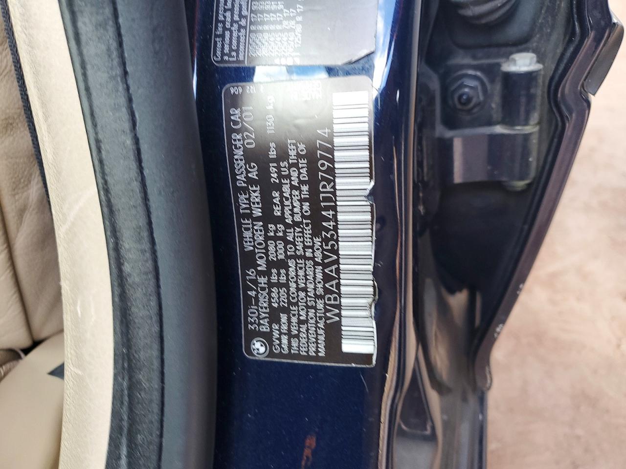 2001 Bmw 330 I Blue vin: WBAAV53441JR79774