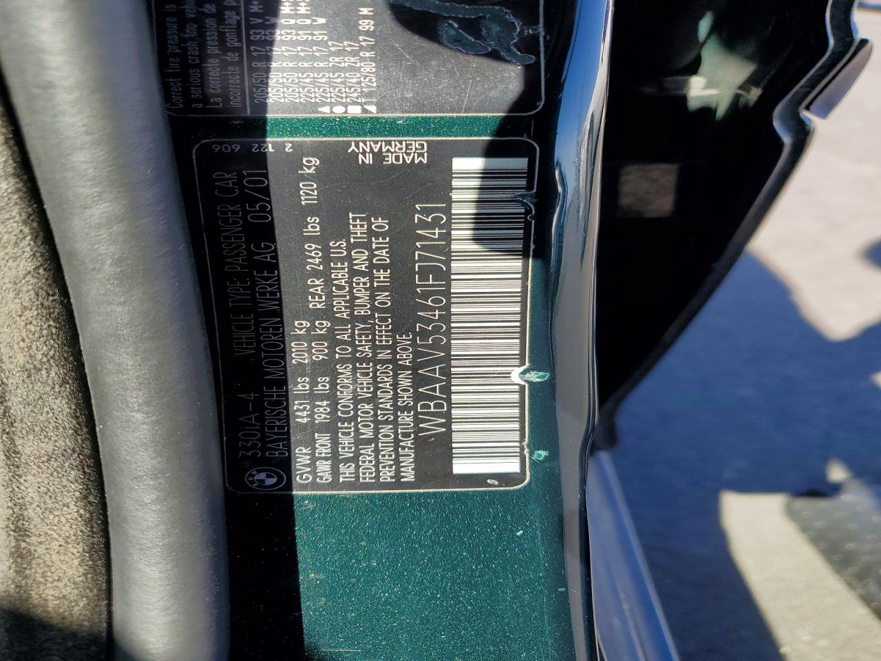 2001 Bmw Motorrad 330 I Green vin: WBAAV53461FJ71431
