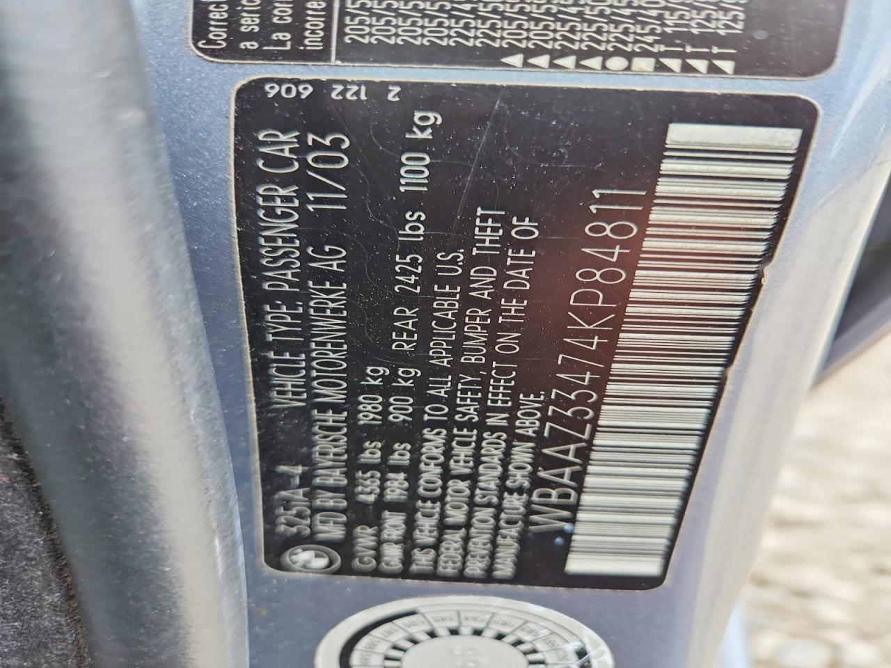 2004 Bmw 325 Is Sulev Серый vin: WBAAZ33474KP84811