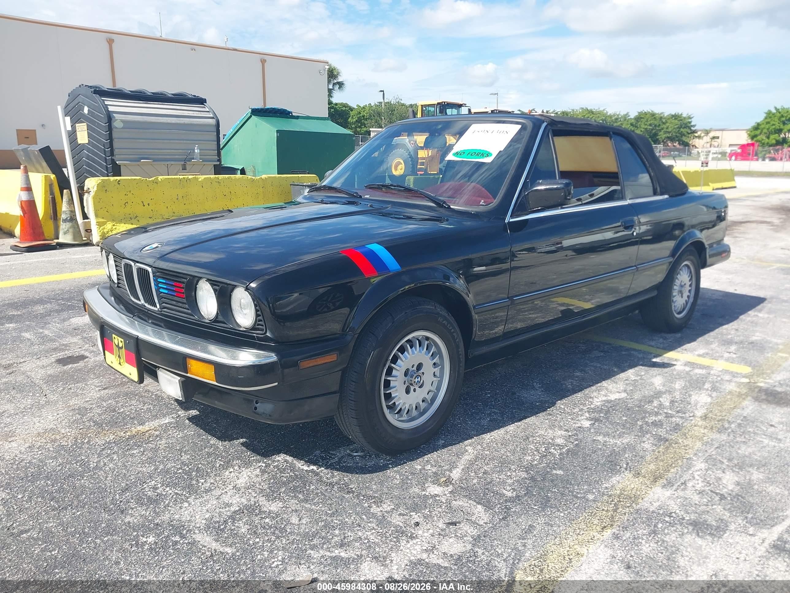 1988 Bmw 325 I Black vin: WBABB1306J1930773