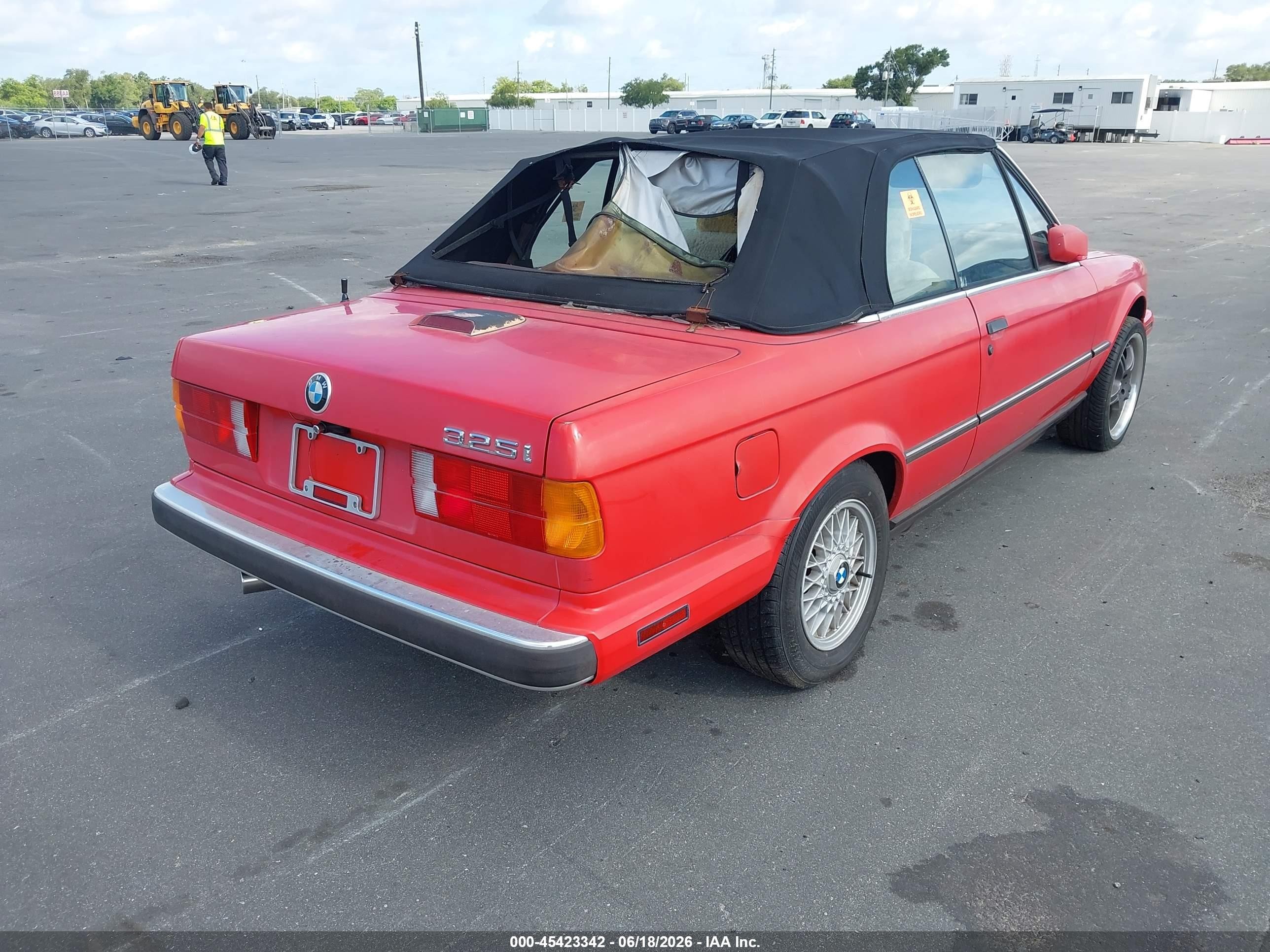 1991 Bmw 325 Ic Automatic Red vin: WBABB2315MEC24277