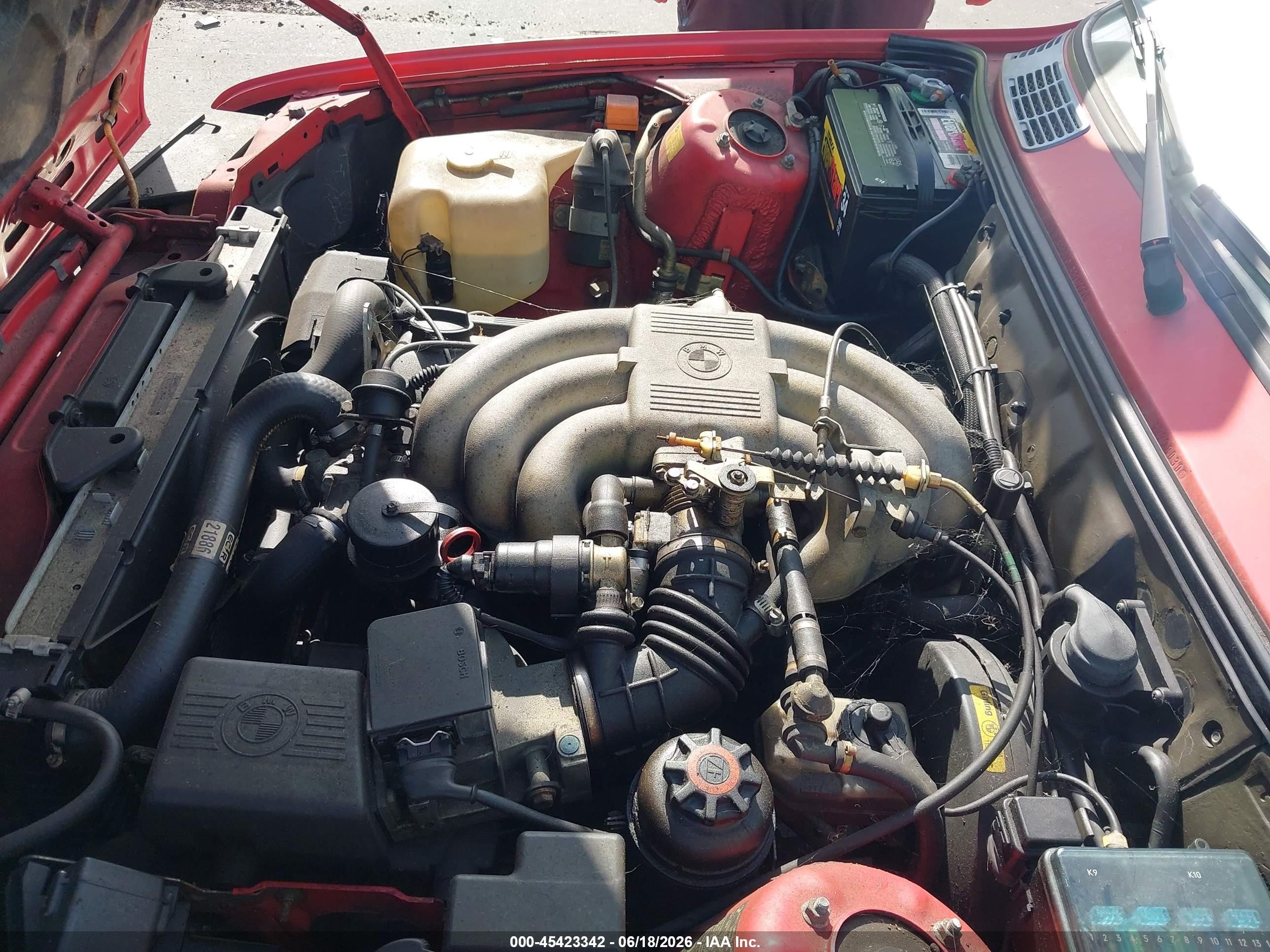 1991 Bmw 325 Ic Automatic Red vin: WBABB2315MEC24277