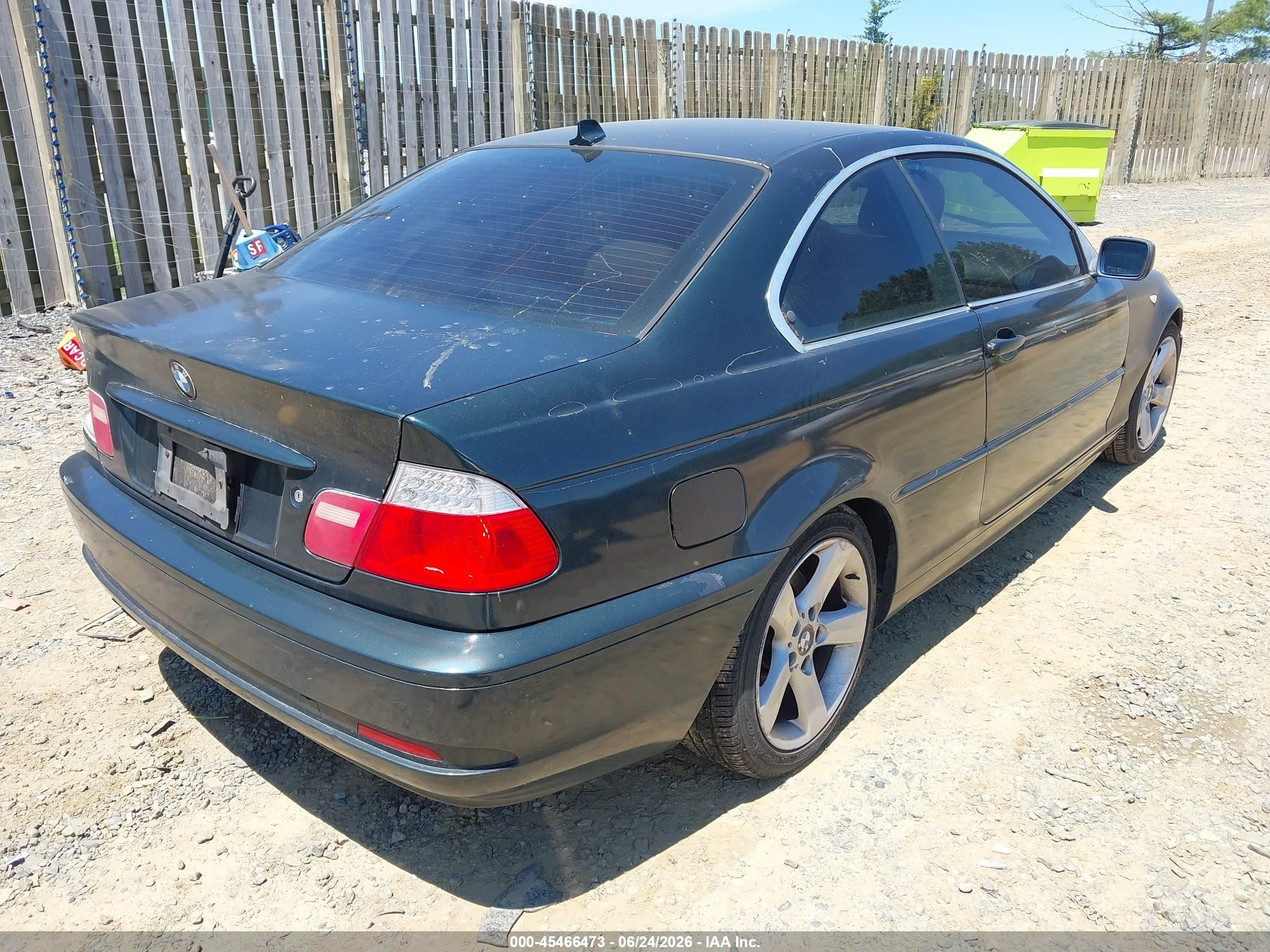 2004 Bmw 325ci   Green vin: WBABD33454PL03265