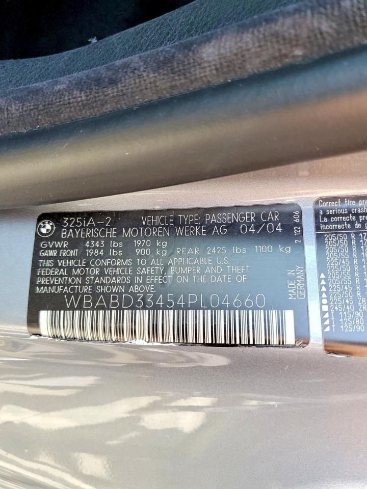 2004 Bmw 325 Ci Двухцветный vin: WBABD33454PL04660