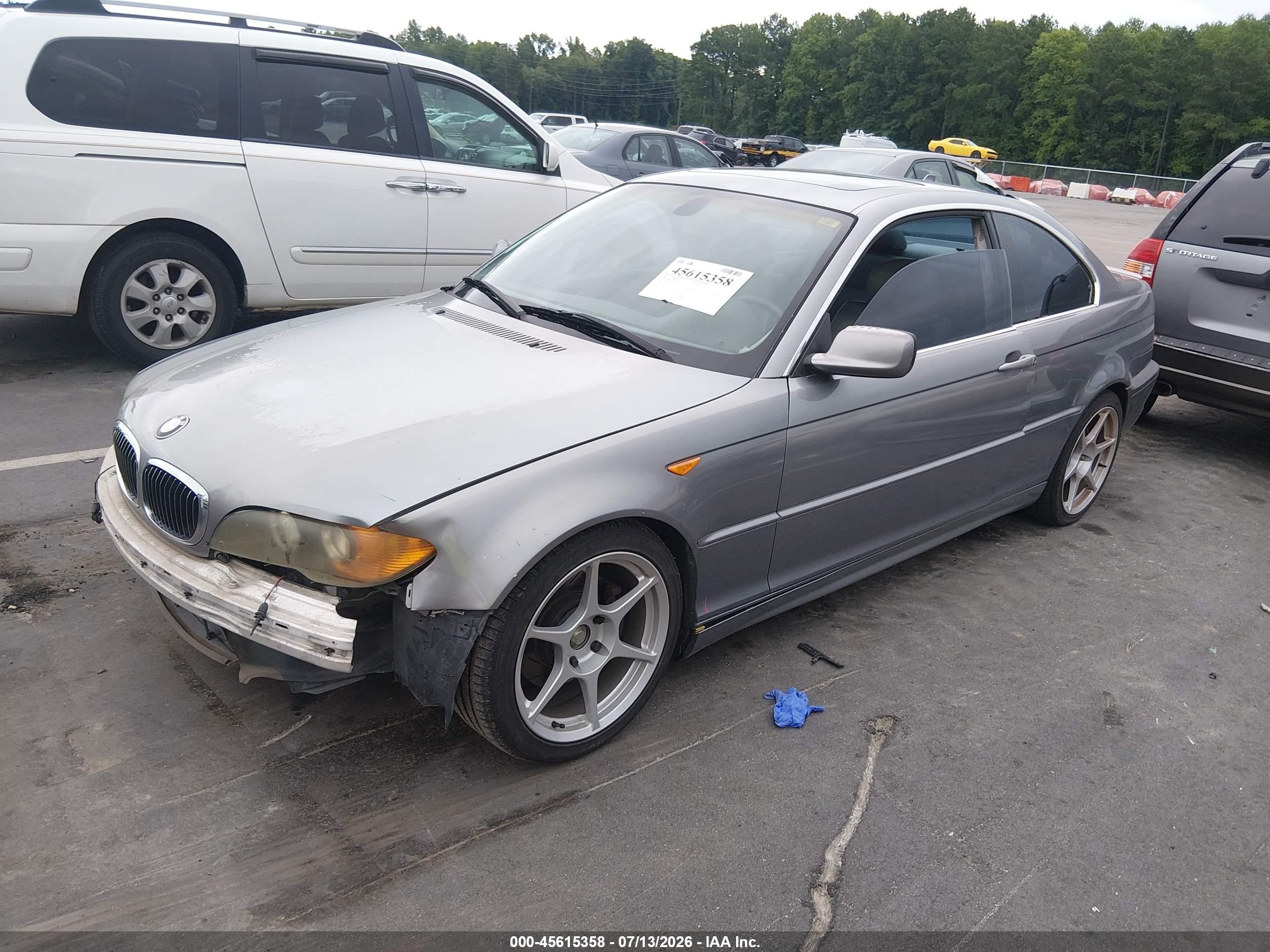 2004 Bmw 325ci   Gray vin: WBABD33484JY96865