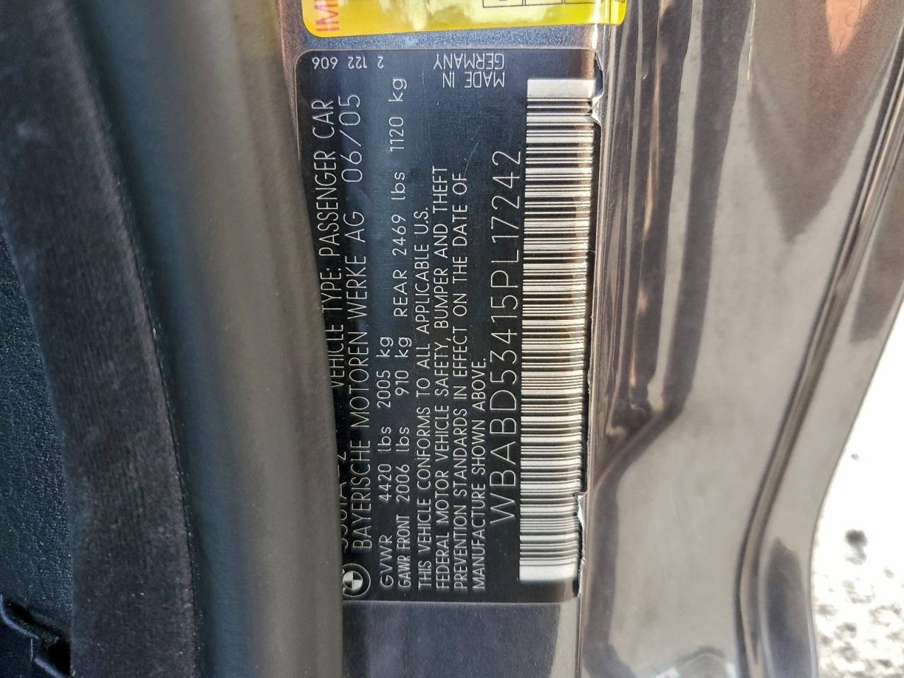 2005 Bmw 330 Ci Gray vin: WBABD53415PL17242