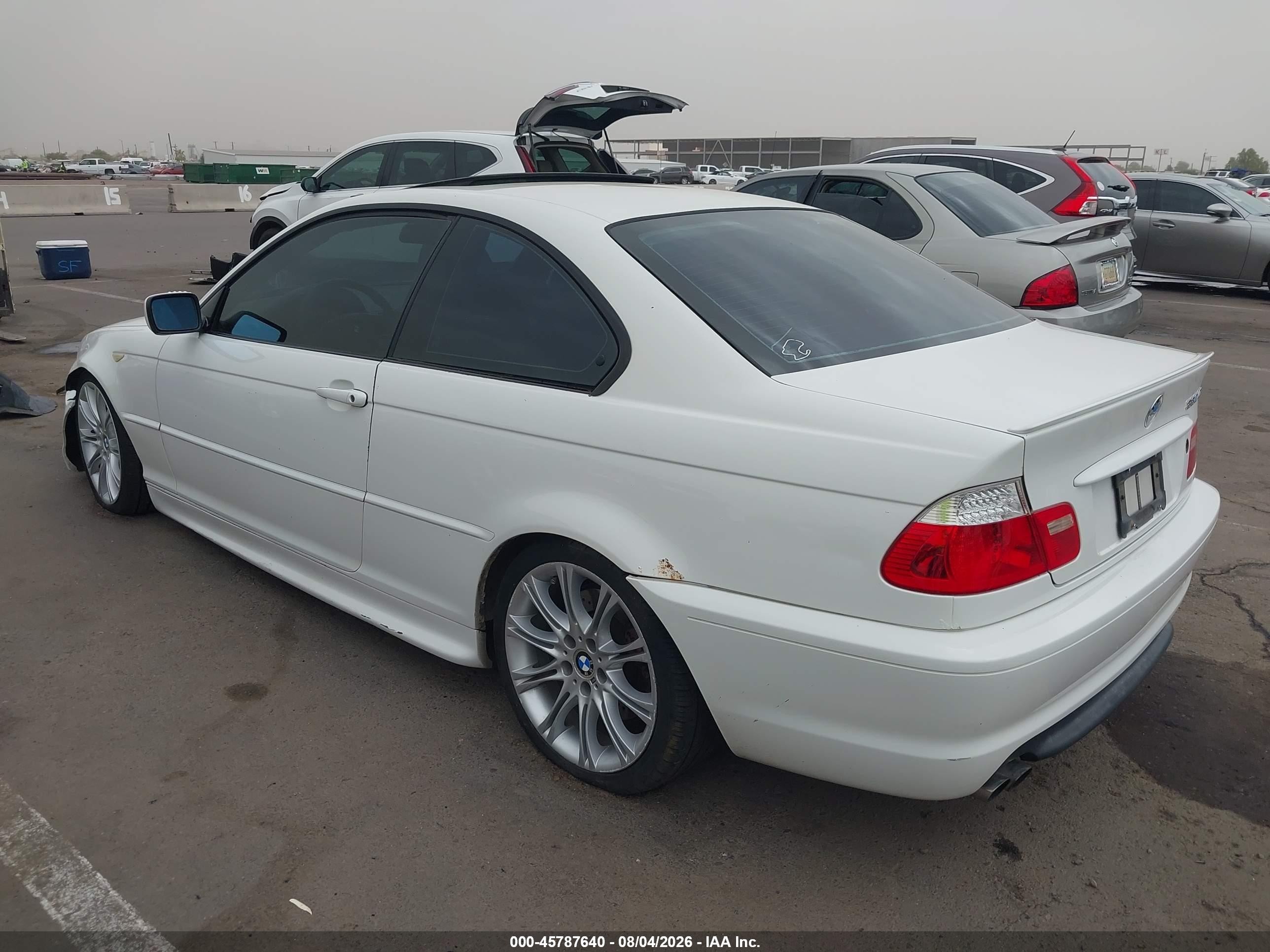 2004 Bmw 330ci White vin: WBABD53464PD97591
