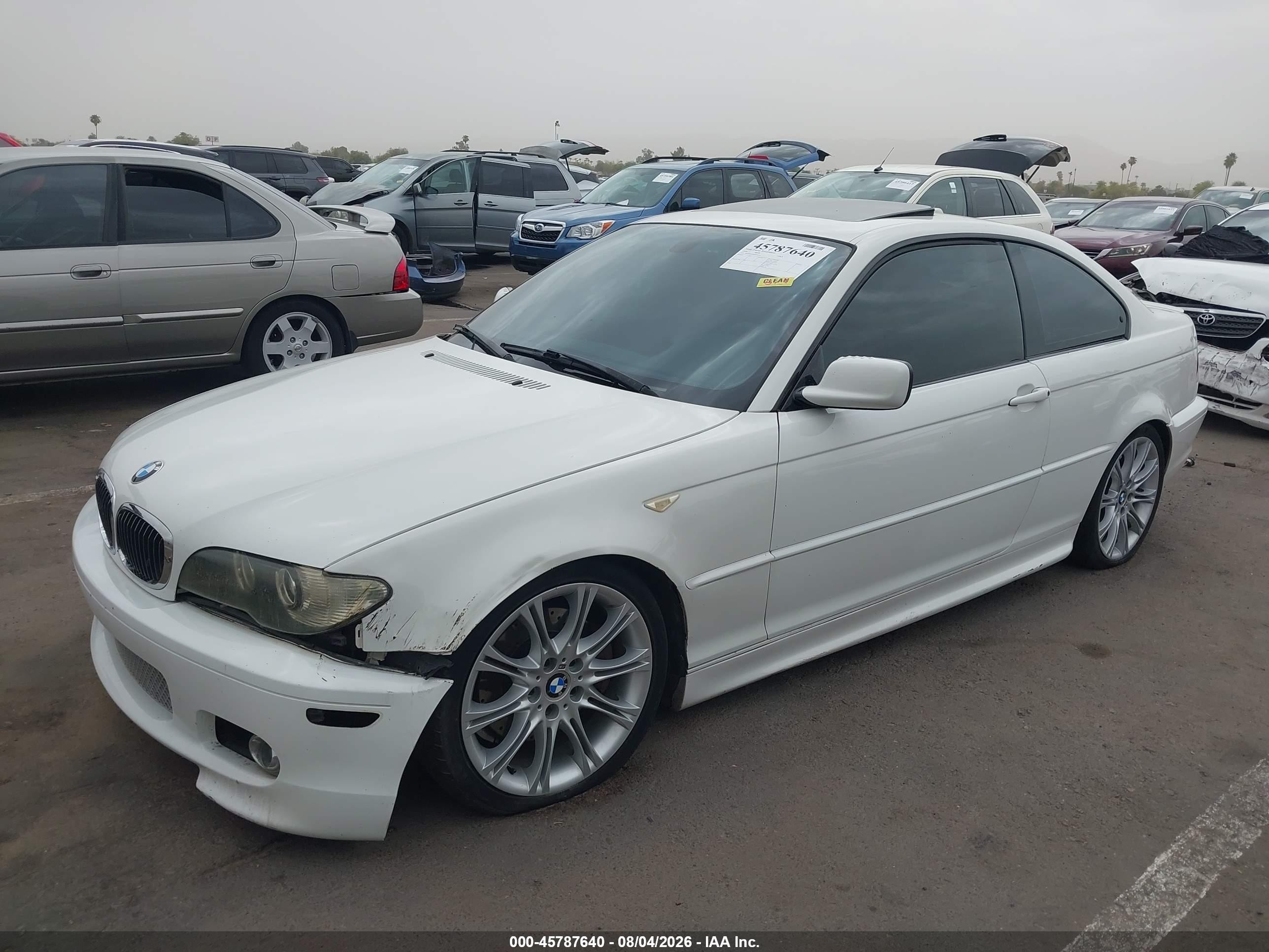 2004 Bmw 330ci White vin: WBABD53464PD97591