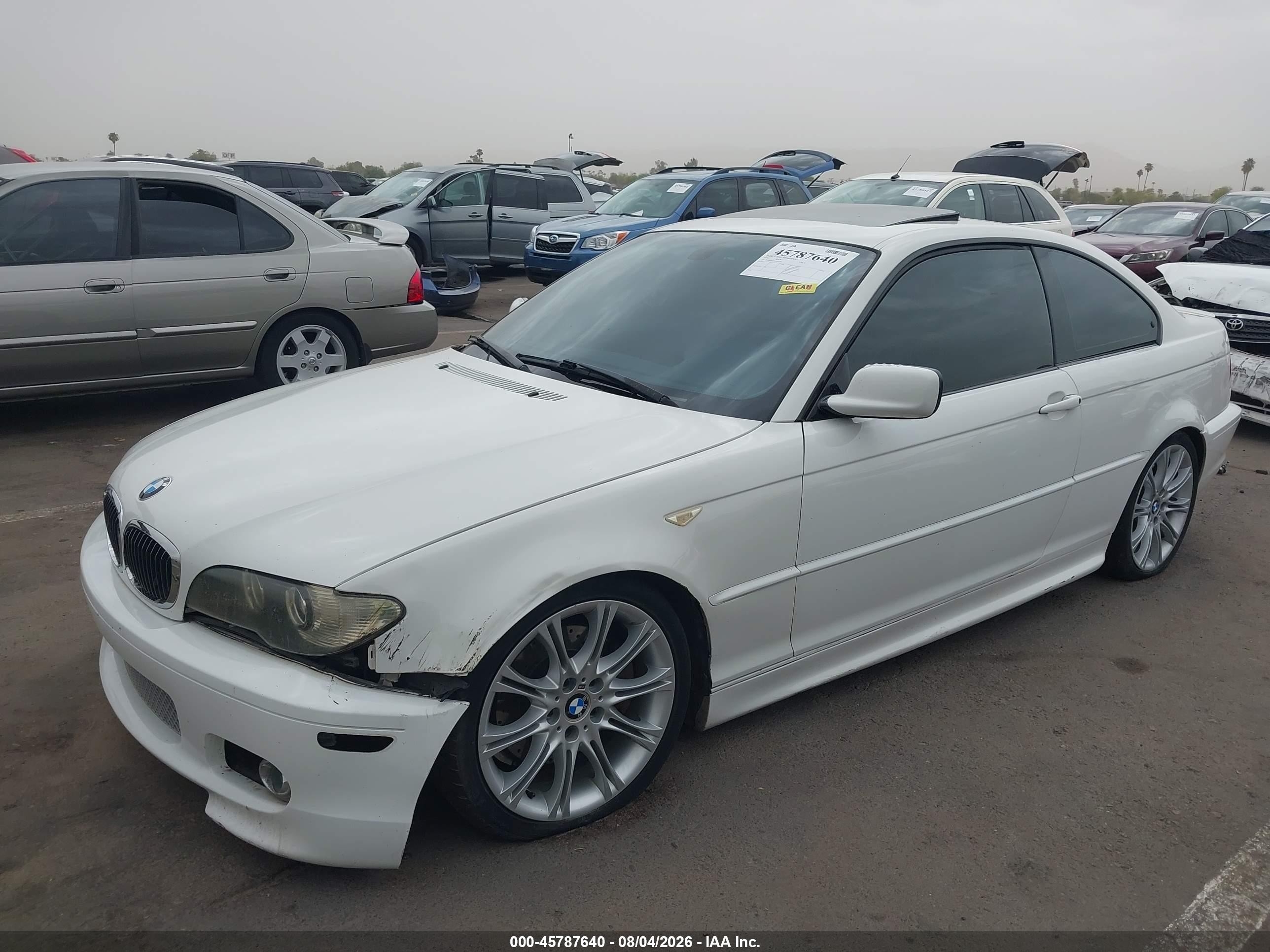 2004 Bmw 330ci White vin: WBABD53464PD97591