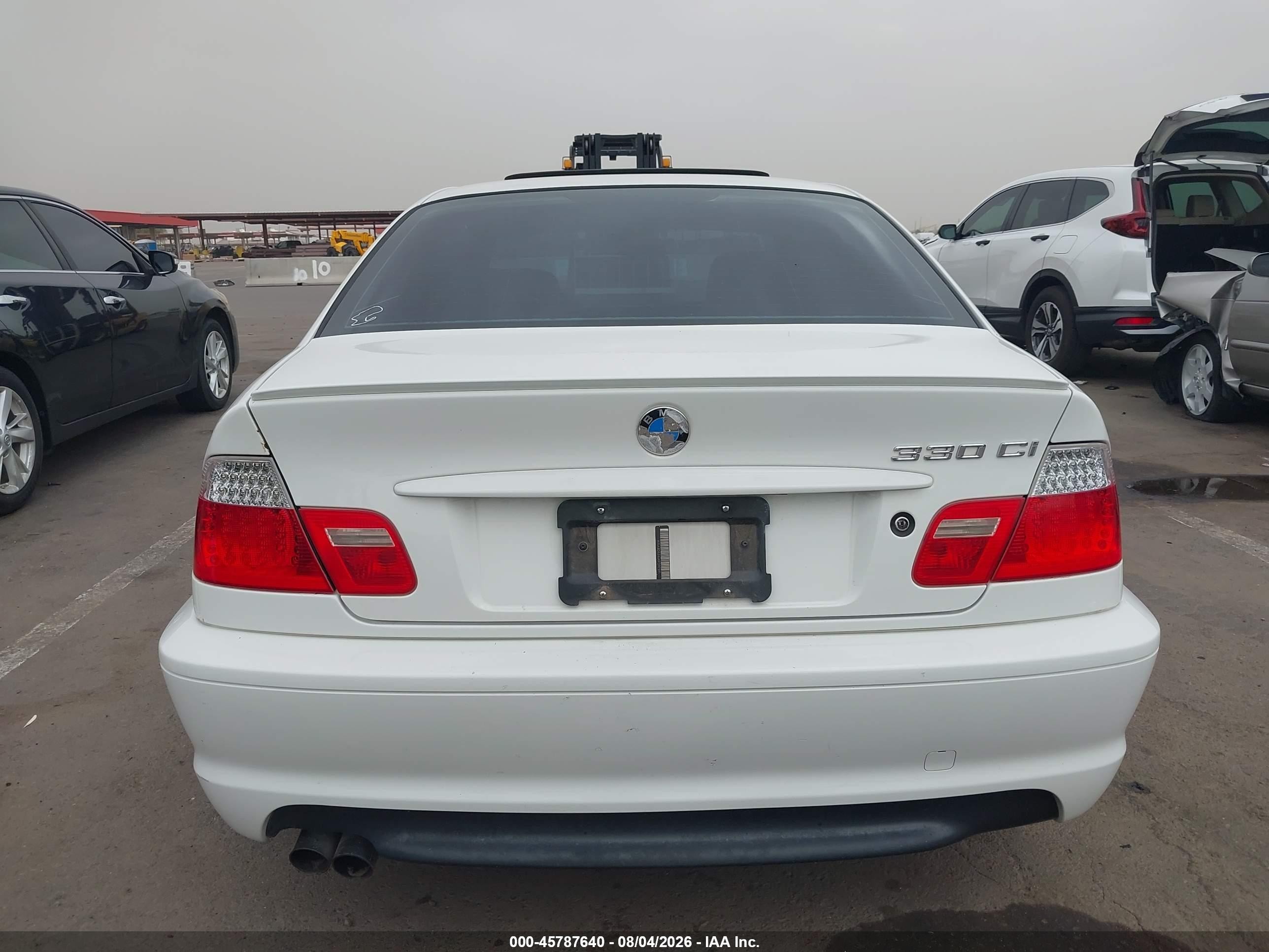 2004 Bmw 330ci White vin: WBABD53464PD97591