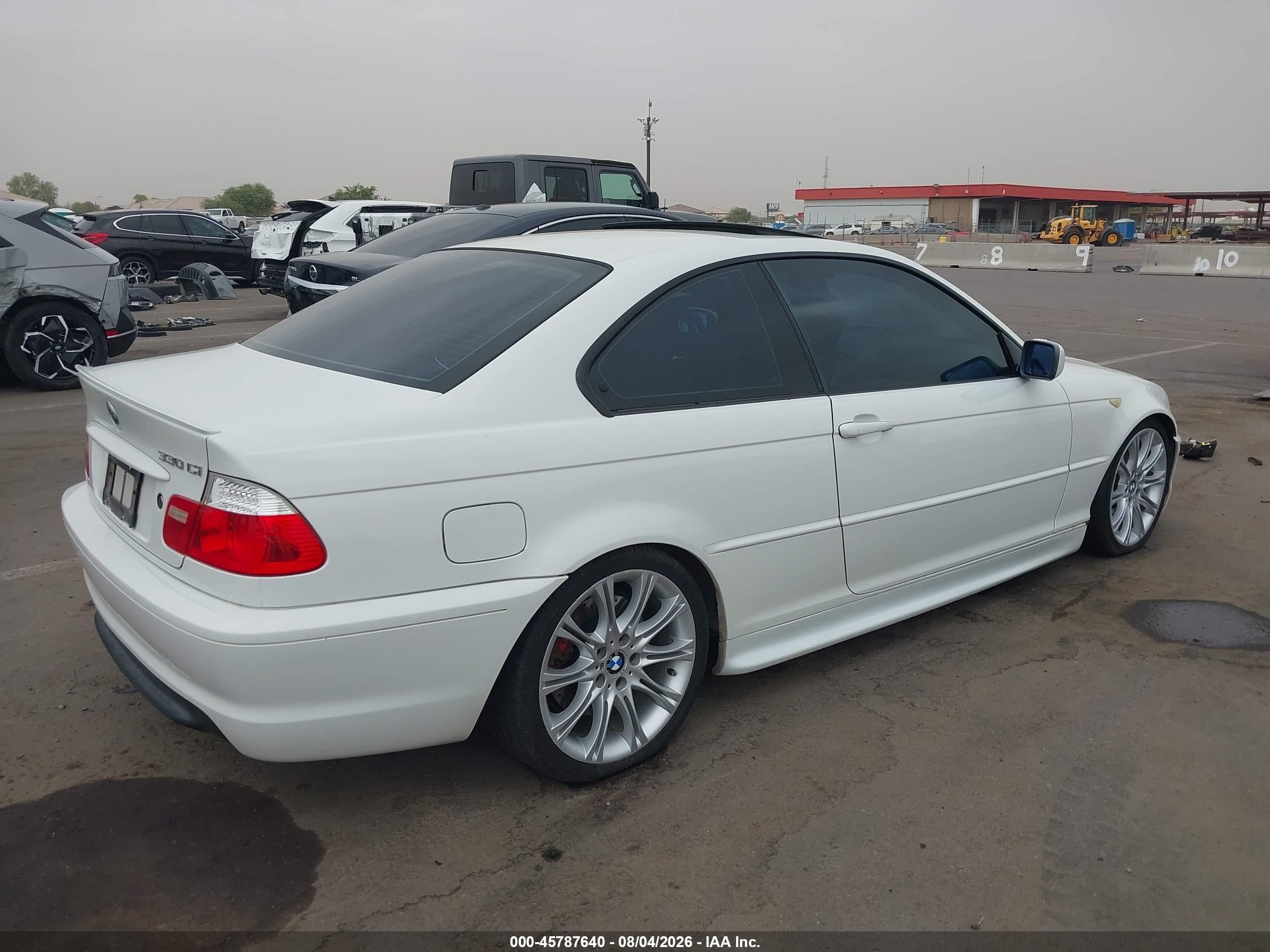 2004 Bmw 330ci White vin: WBABD53464PD97591