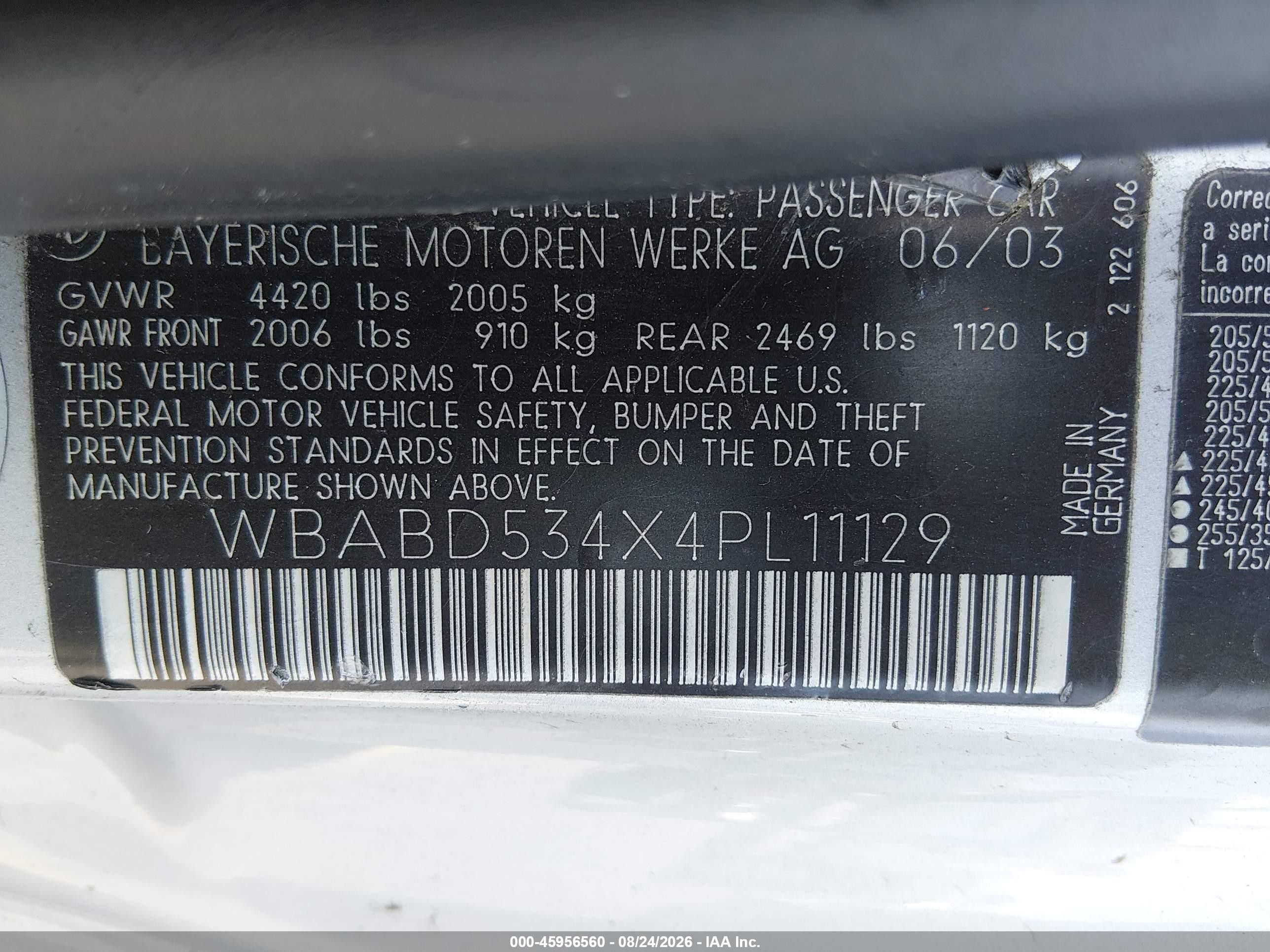 2004 Bmw 330ci   Silver vin: WBABD534X4PL11129