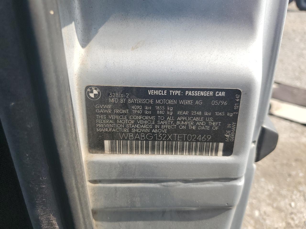 1996 Bmw 328 Is Silver vin: WBABG132XTET02469