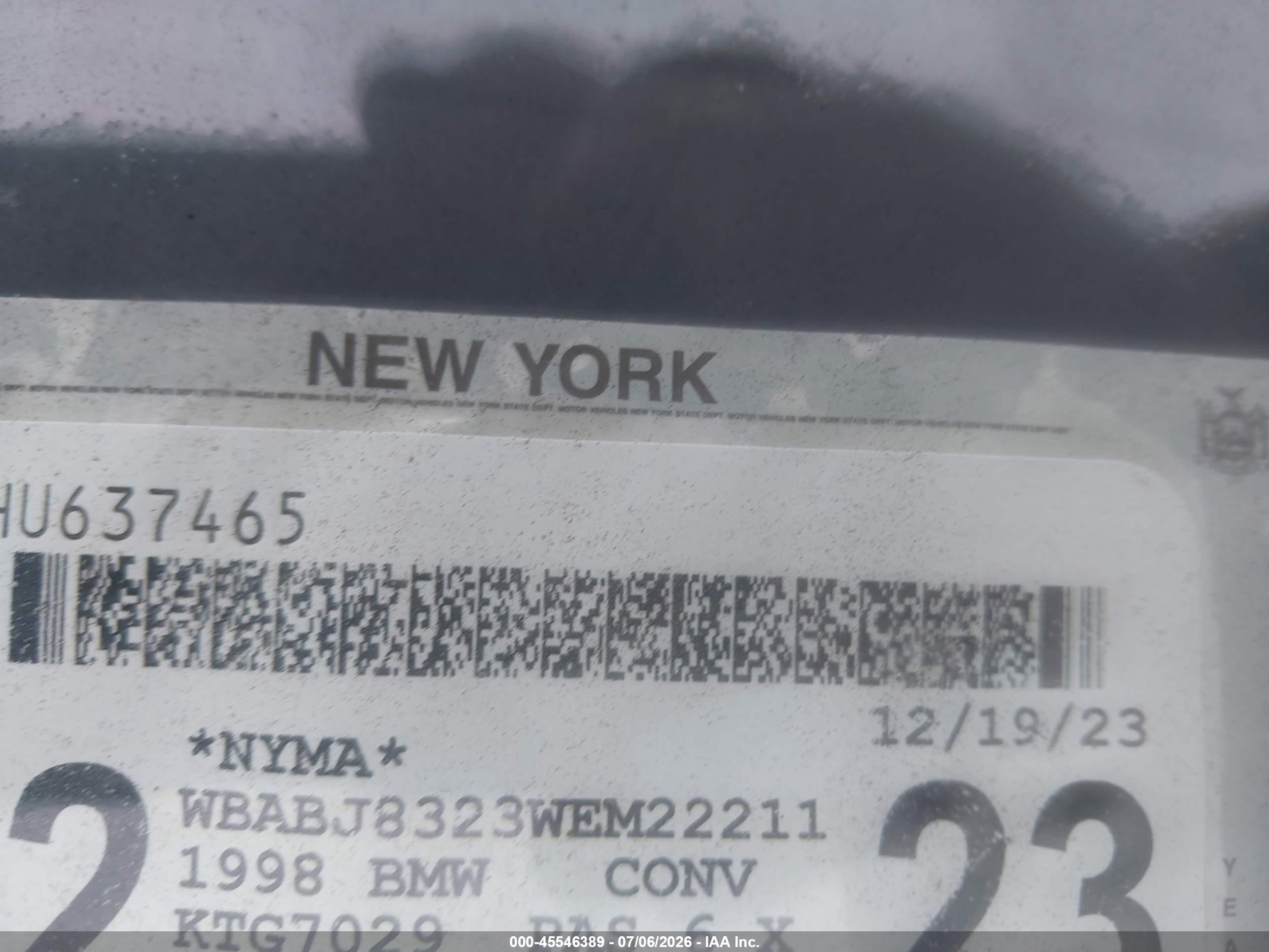 1998 Bmw 323ic   Silver vin: WBABJ8323WEM22211
