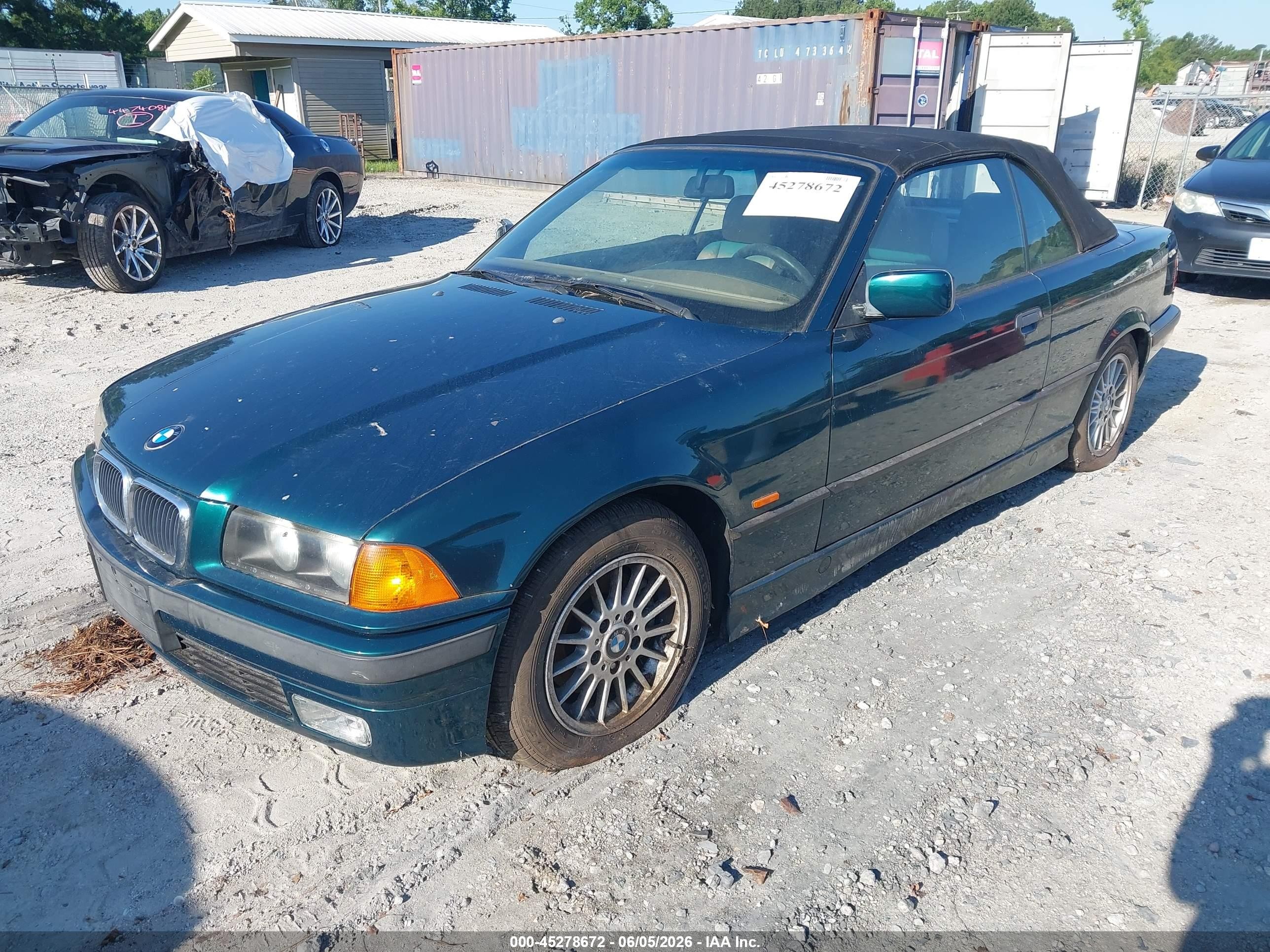 1998 Bmw 323ic Green vin: WBABJ832XWEM21024