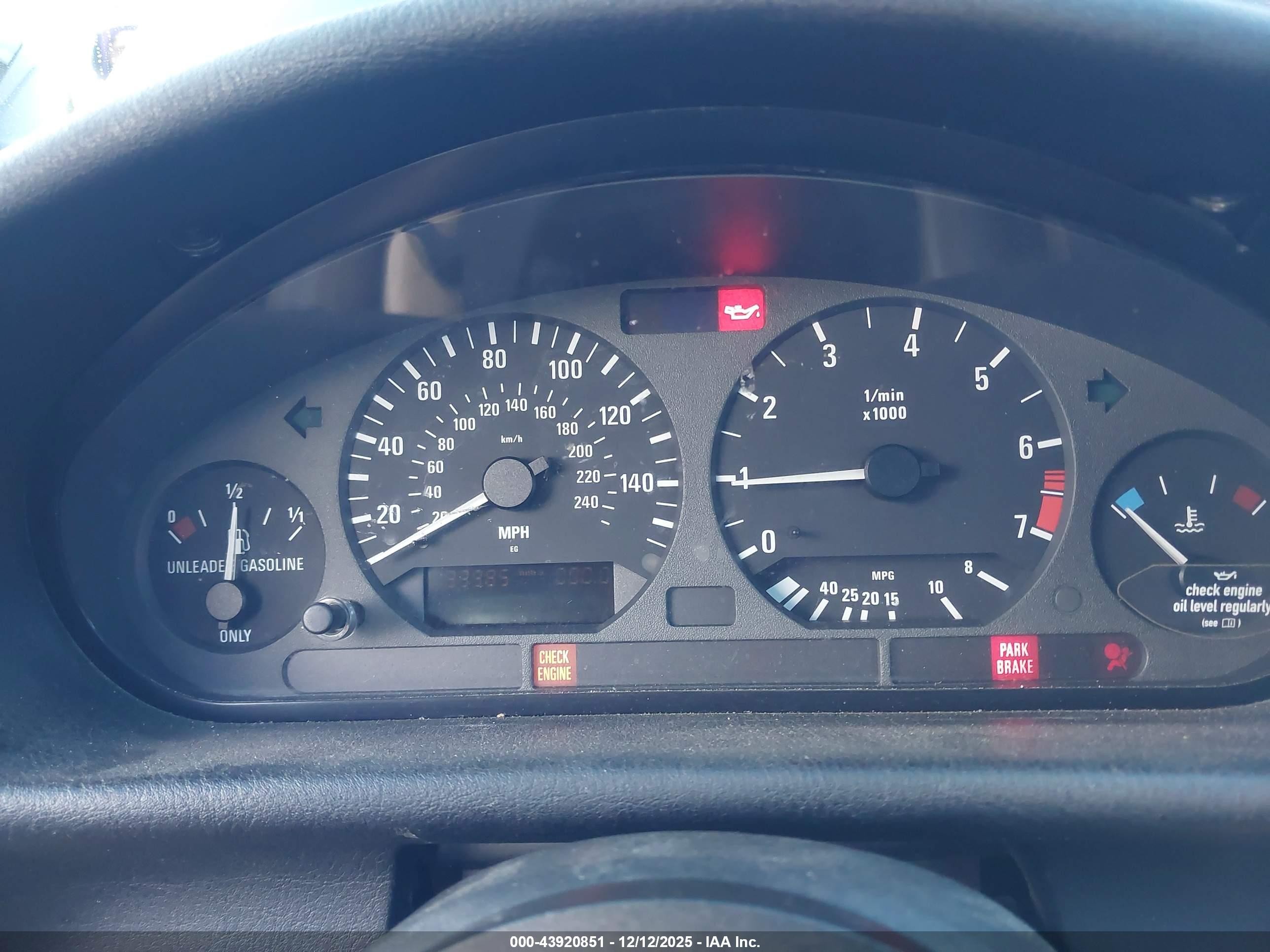 1998 Bmw 328ic   Black vin: WBABK7324WET65654