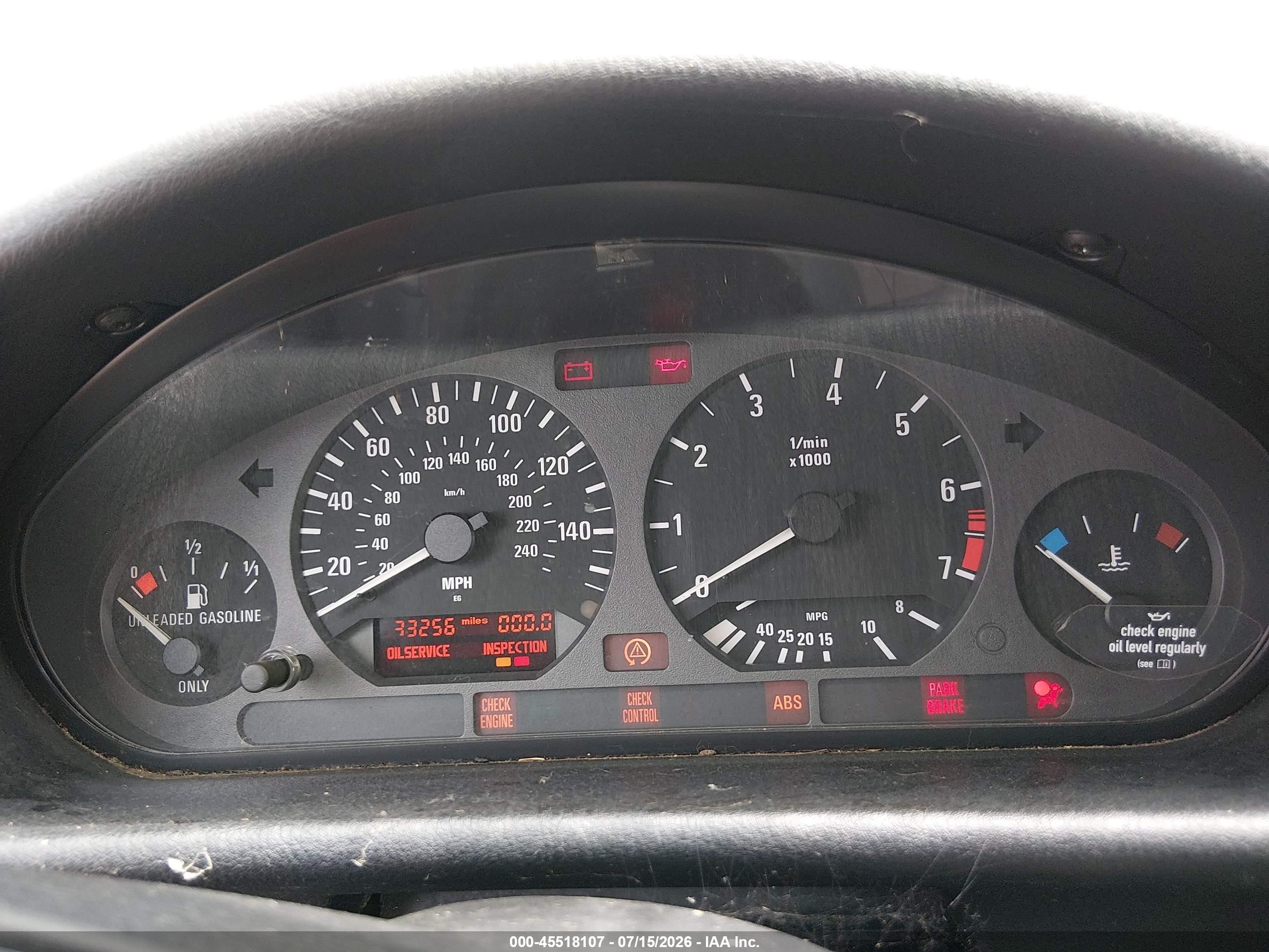 1998 Bmw 328ic   Silver vin: WBABK8327WEY87233