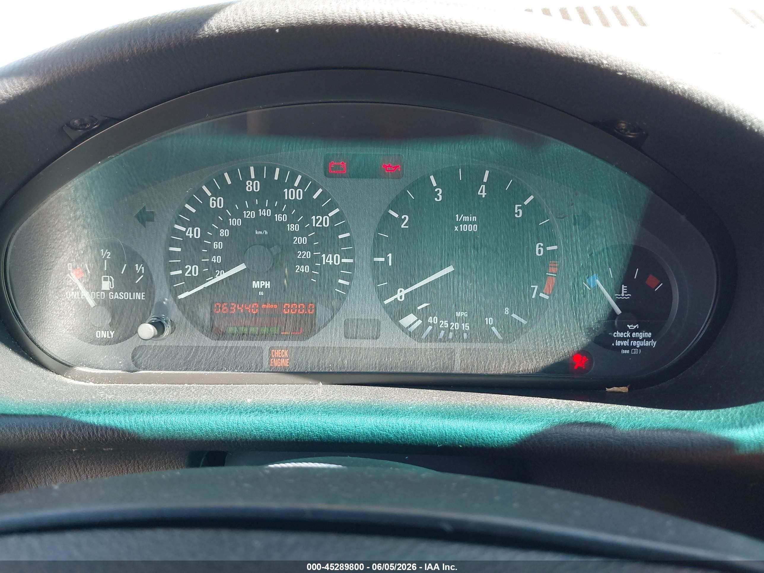 1997 Bmw 328ic   Light Blue vin: WBABK8329VEY85434