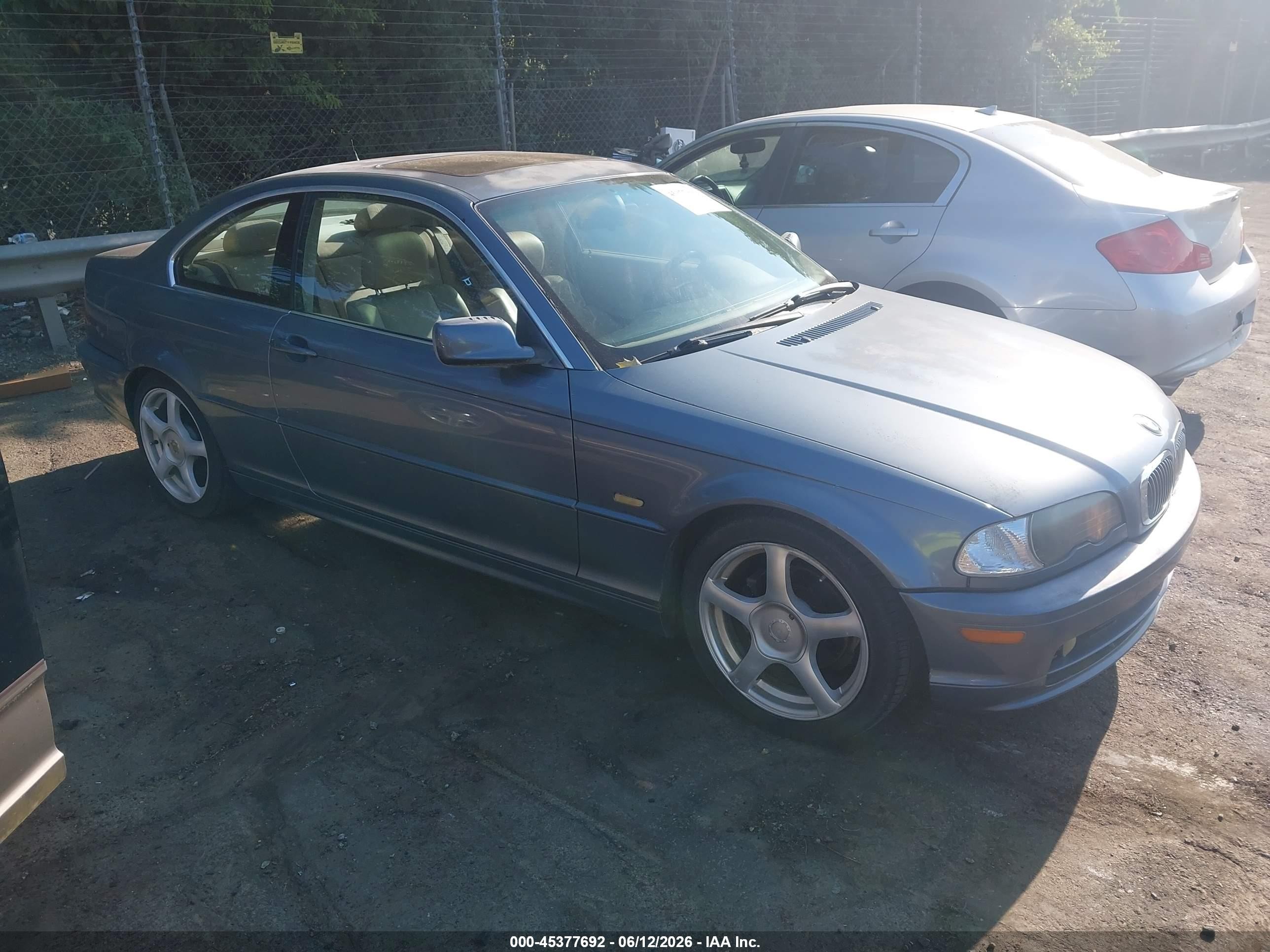 2000 Bmw 323ci   Blue vin: WBABM3344YJN86864