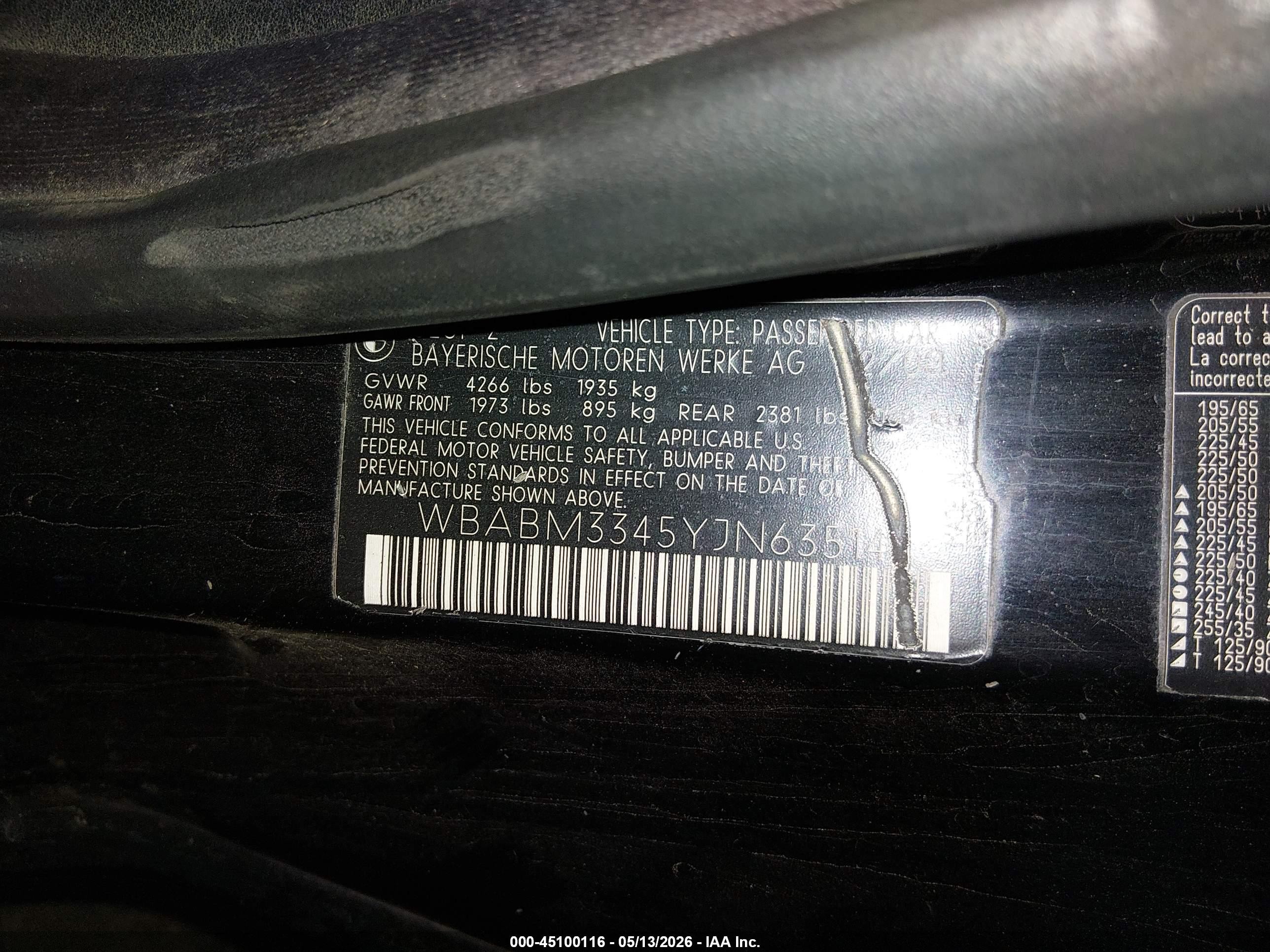 2000 Bmw 323ci   Черный vin: WBABM3345YJN63514