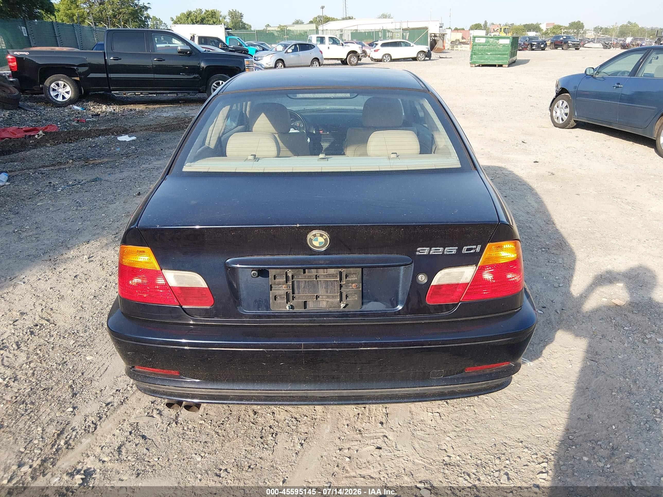 2003 Bmw 3 Series 325ci Black vin: WBABN33403PG62053
