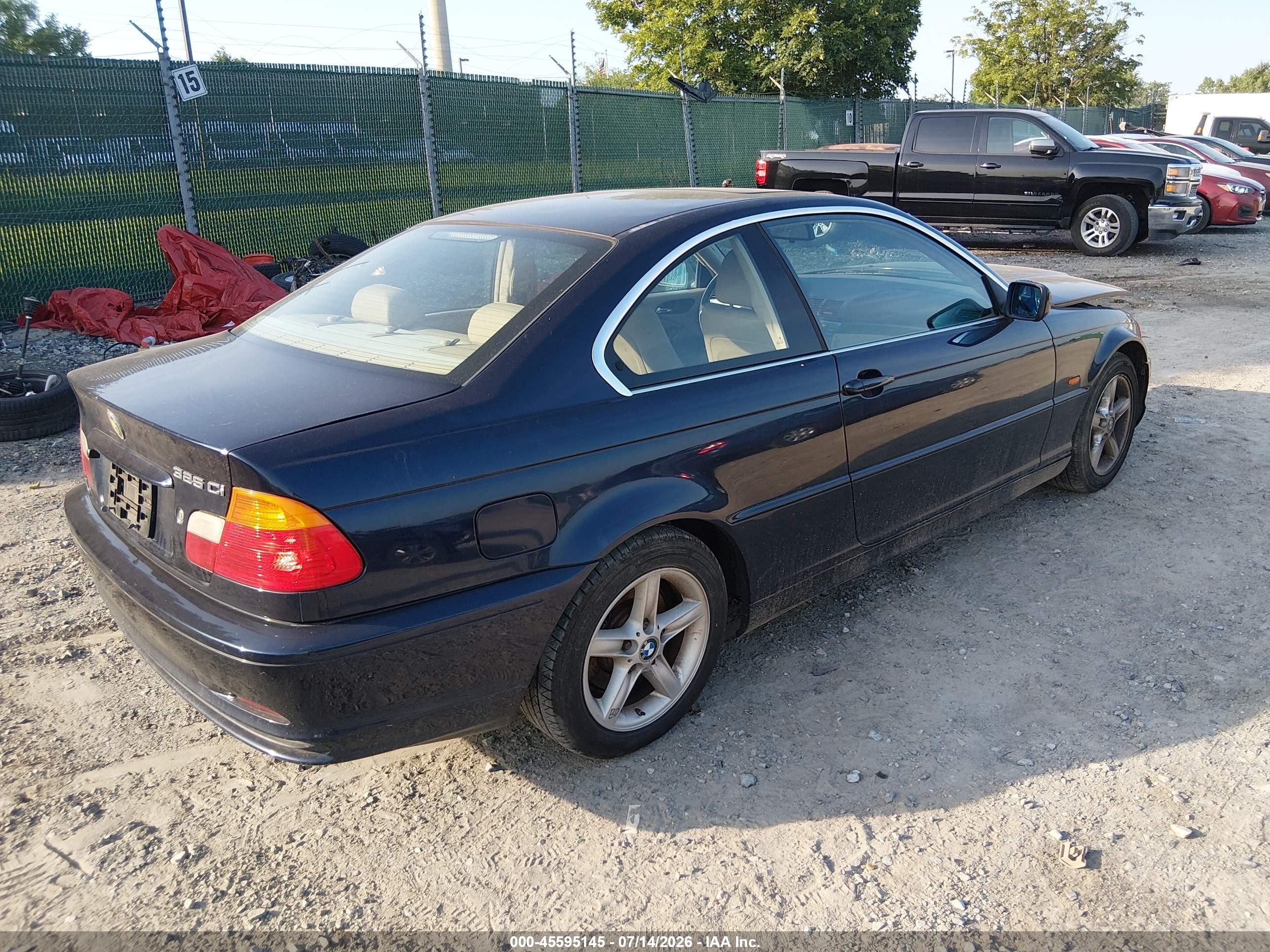 2003 Bmw 3 Series 325ci Black vin: WBABN33403PG62053