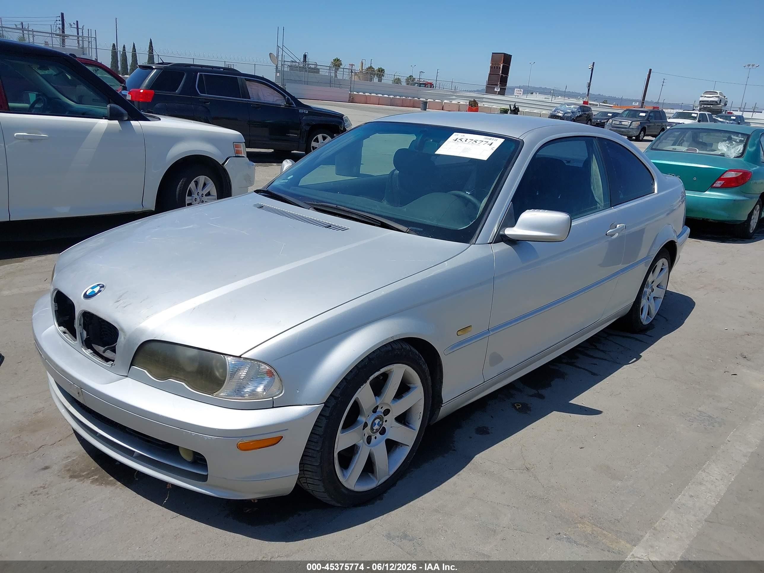 2002 Bmw 3 Series 325ci Silver vin: WBABN33412JW60276