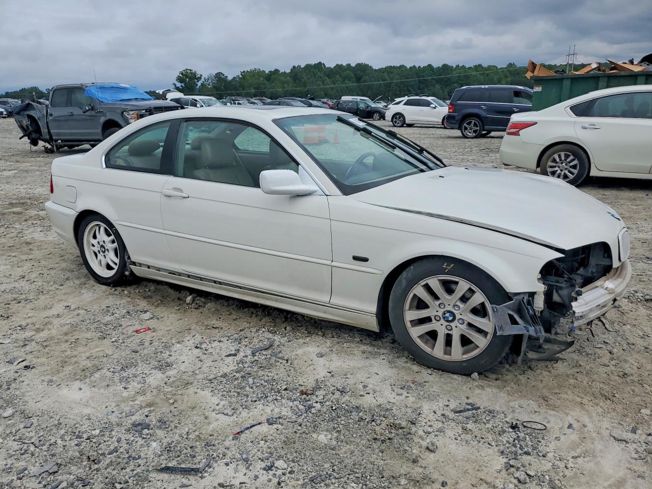 2002 Bmw 325 Ci White vin: WBABN33452JW60720