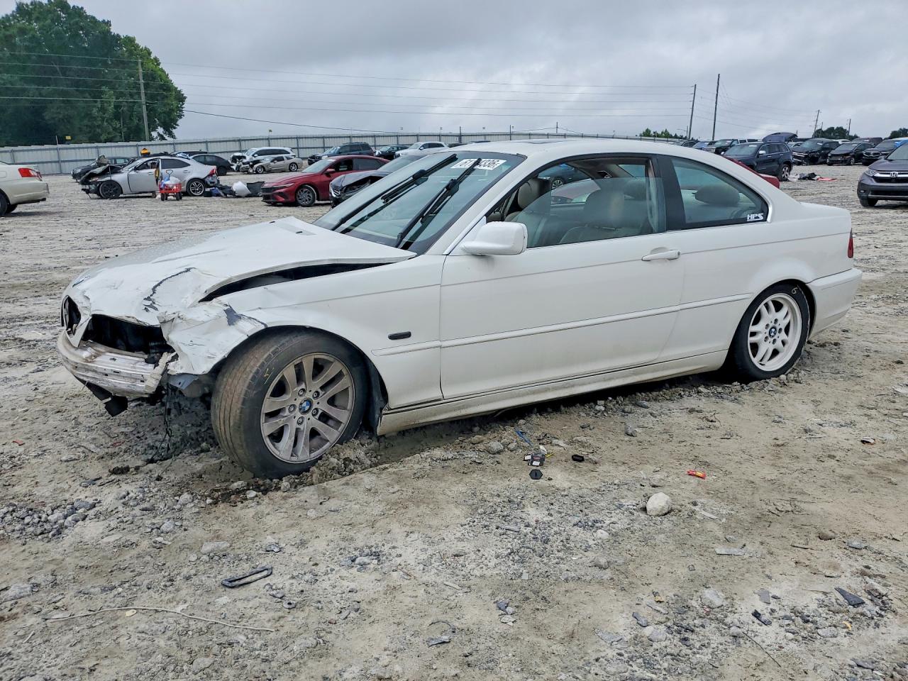 2002 Bmw 325 Ci White vin: WBABN33452JW60720
