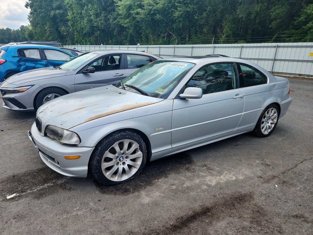 2002 Bmw 325 Ci Silver vin: WBABN33472PG58046