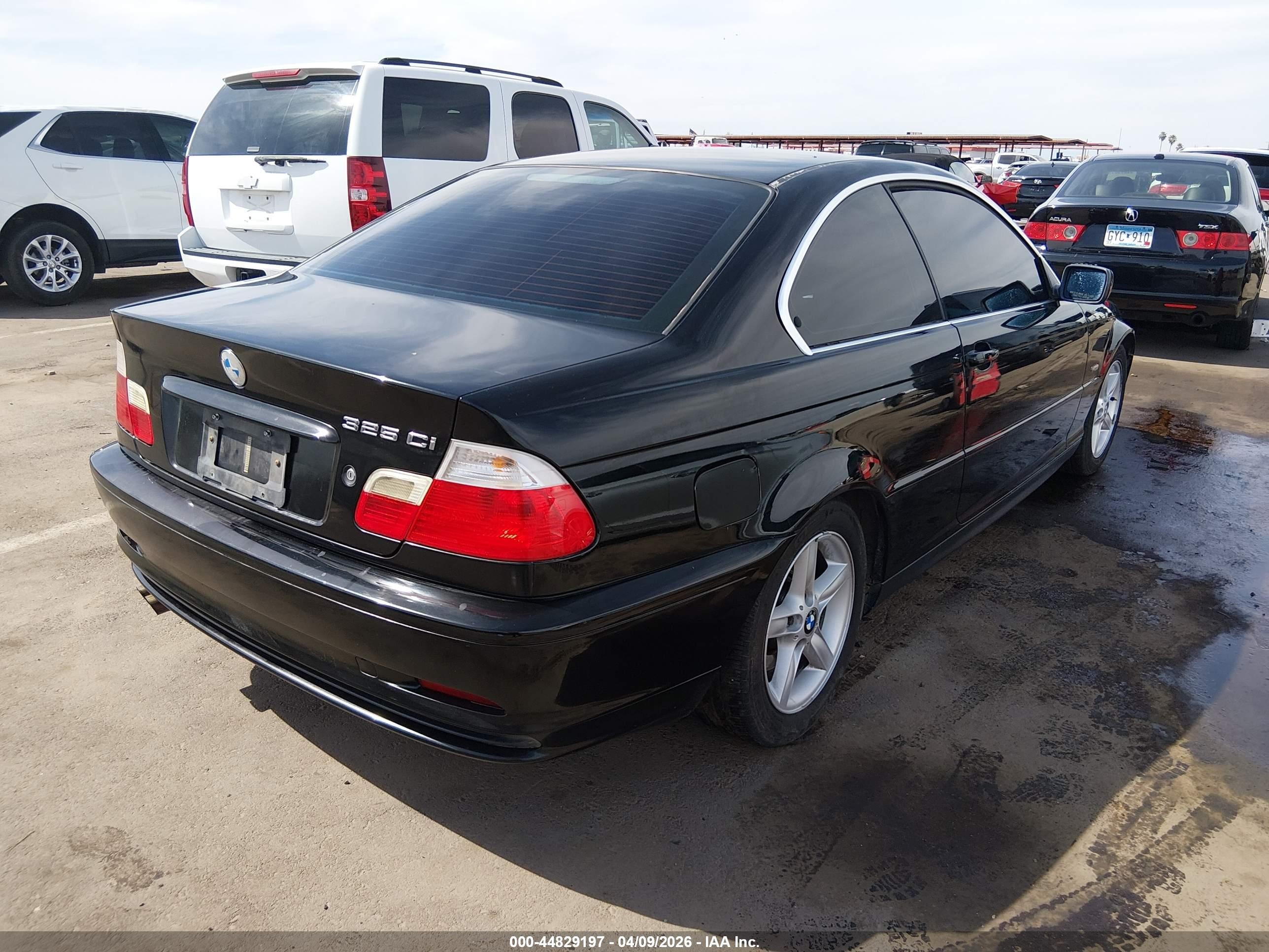 2002 Bmw 325ci   Black vin: WBABN33482JW52479
