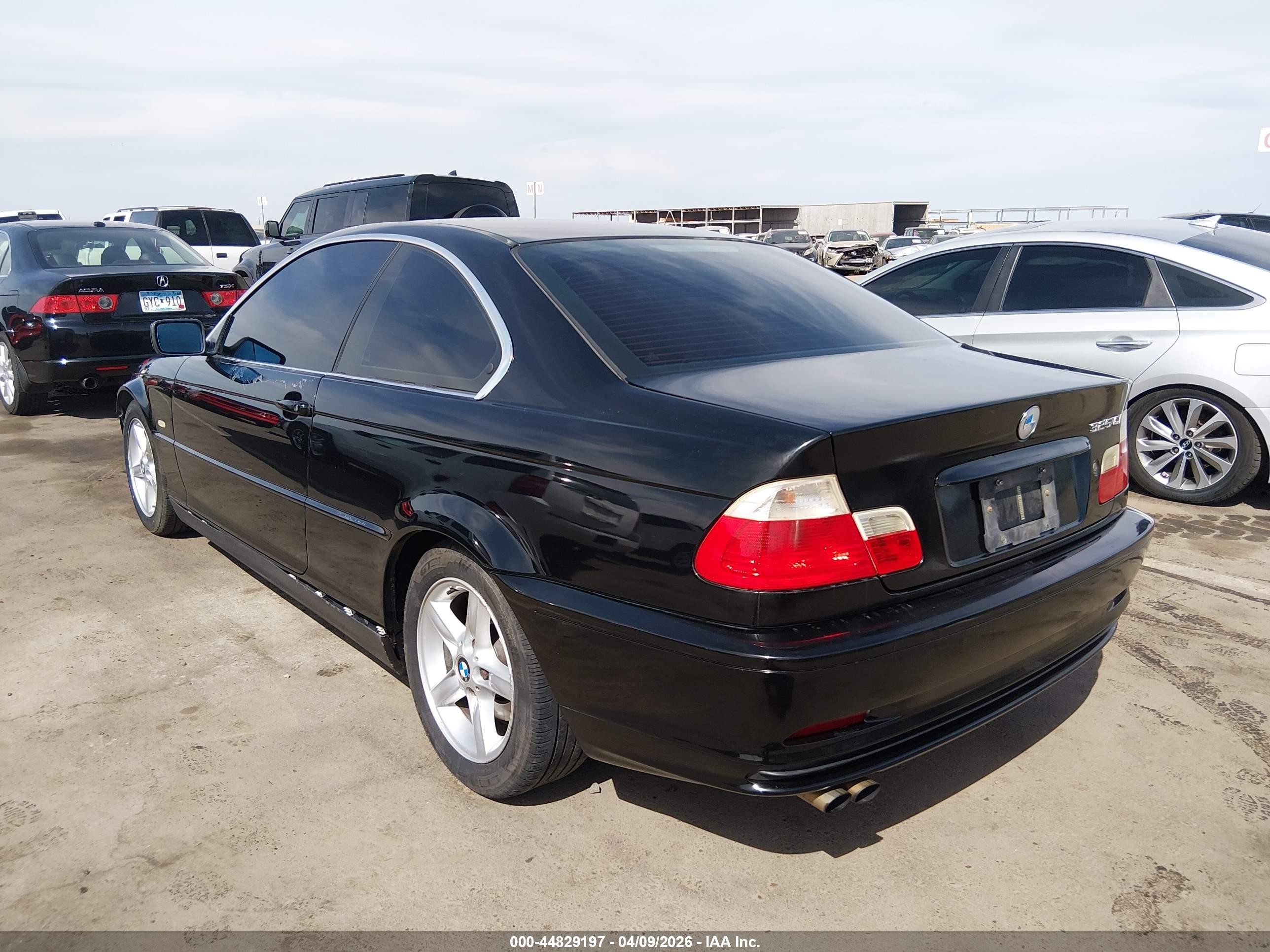 2002 Bmw 325ci   Black vin: WBABN33482JW52479
