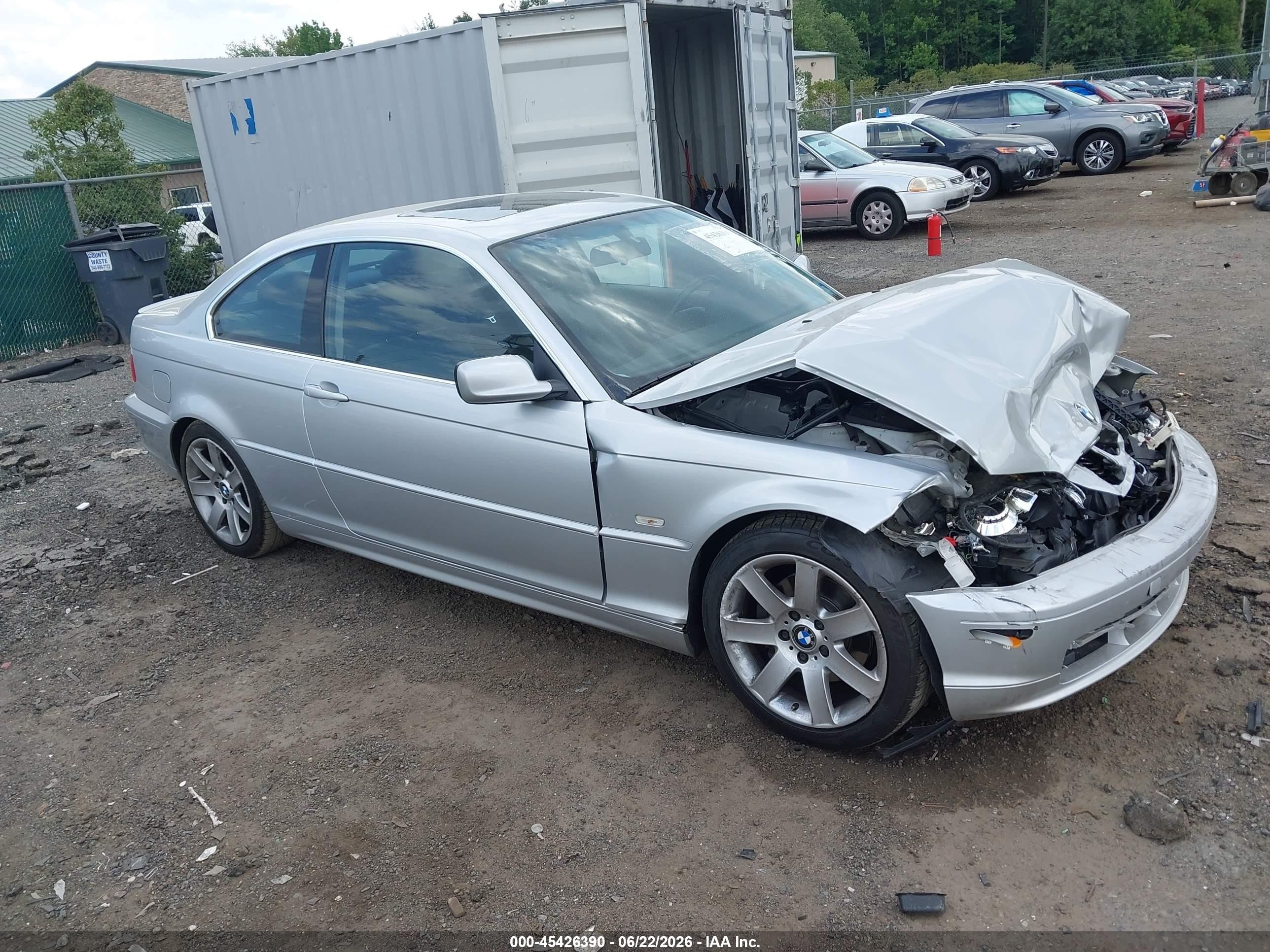 2002 Bmw 3 Series 325ci Silver vin: WBABN334X2PG57912