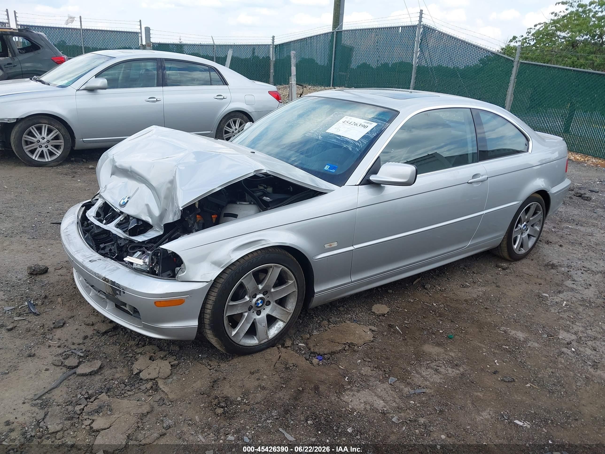 2002 Bmw 3 Series 325ci Silver vin: WBABN334X2PG57912