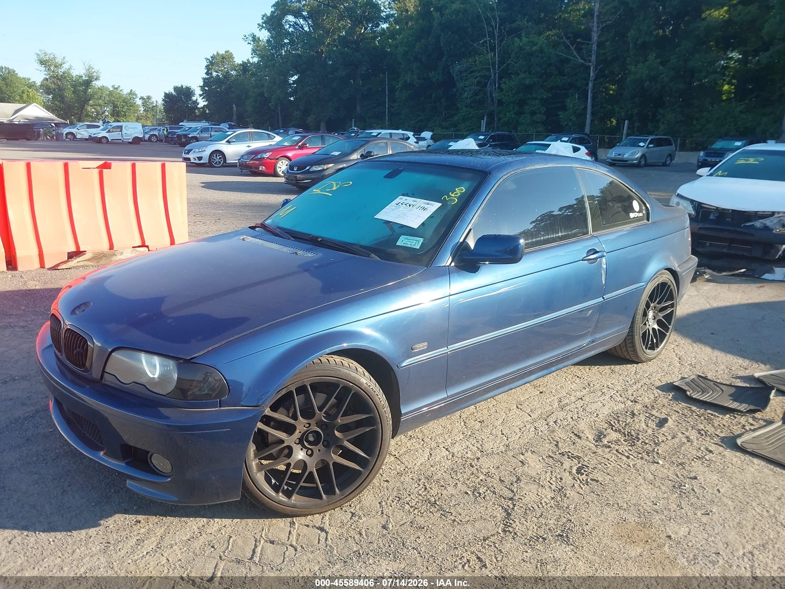 2002 Bmw 3 Series 330ci Синий vin: WBABN53422JU25591