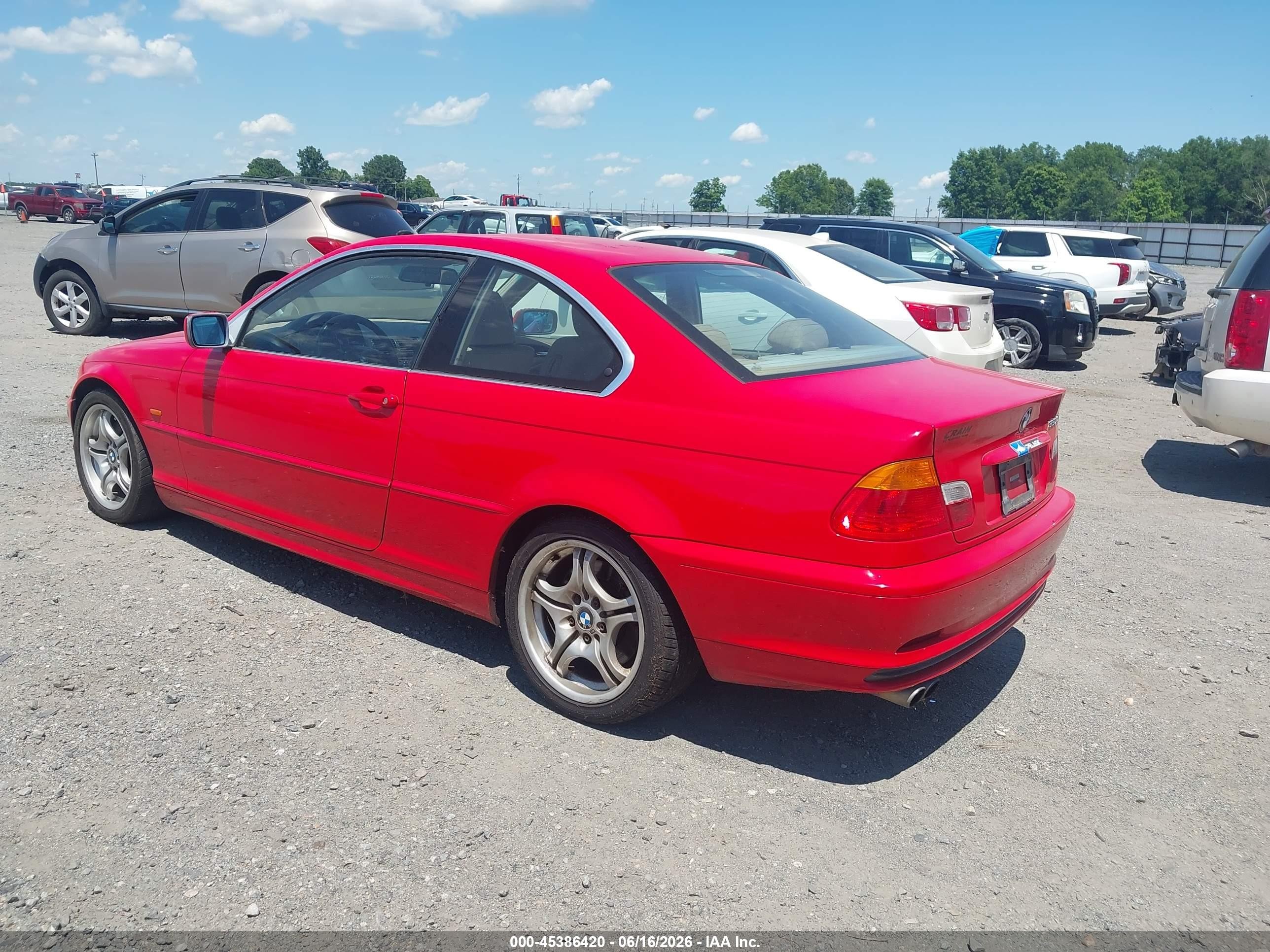 2001 Bmw 330ci   Красный vin: WBABN53441JU31388