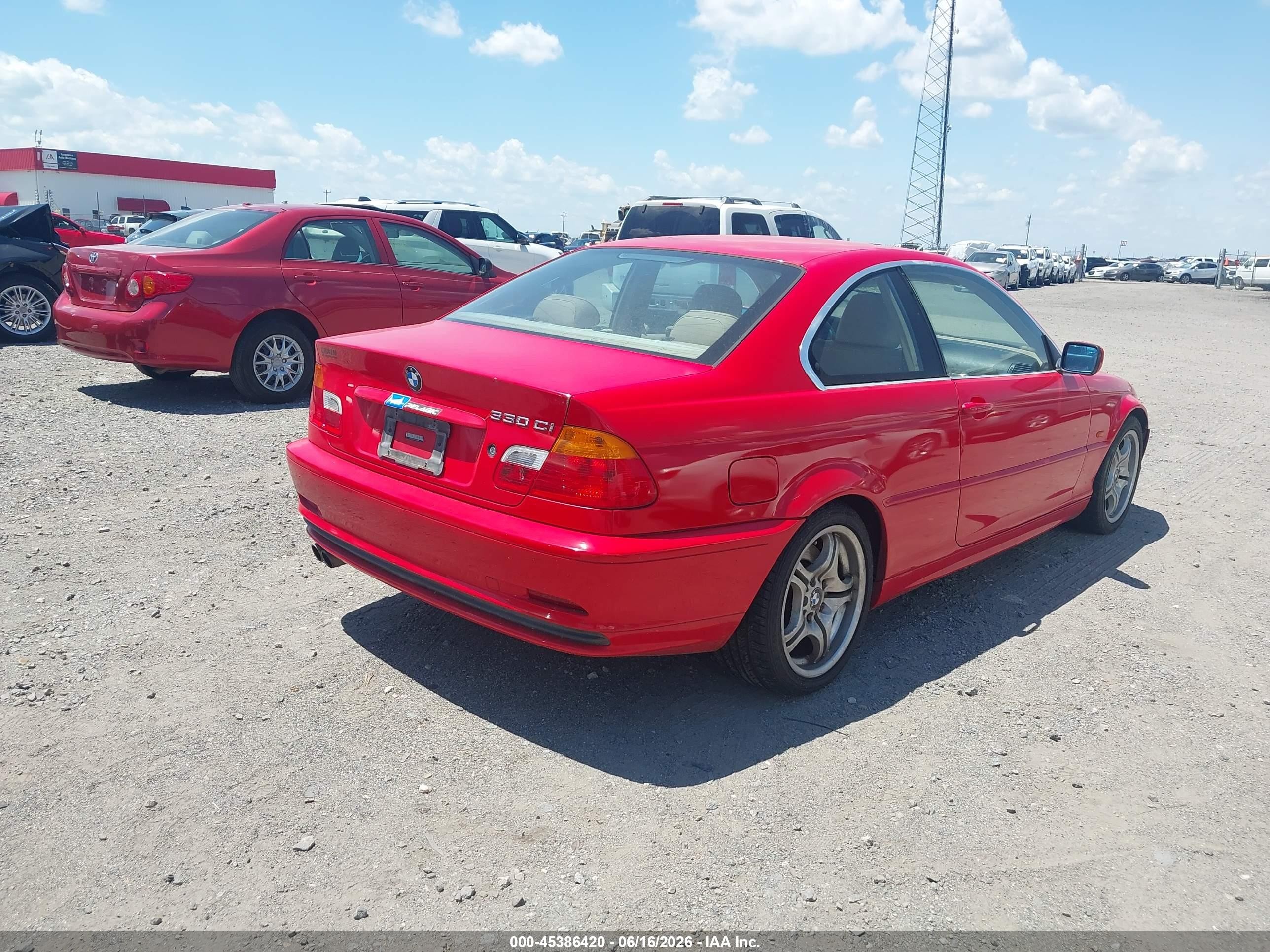 2001 Bmw 330ci   Красный vin: WBABN53441JU31388