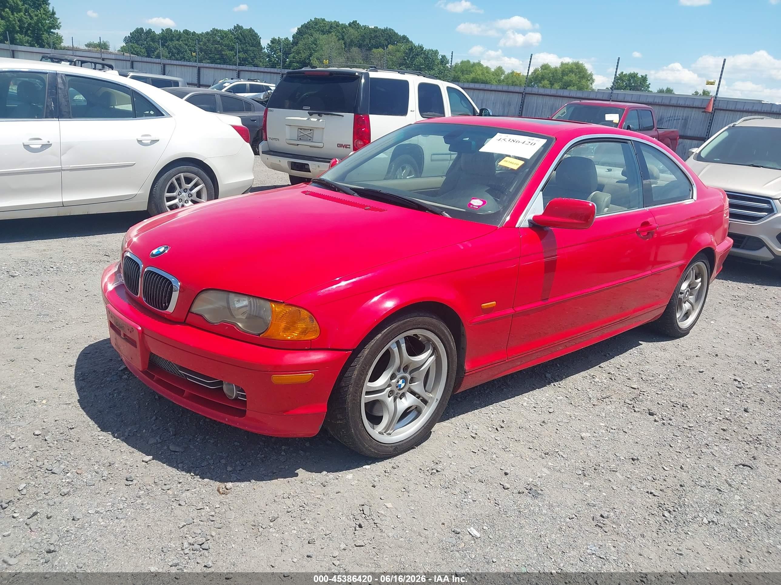 2001 Bmw 330ci   Красный vin: WBABN53441JU31388